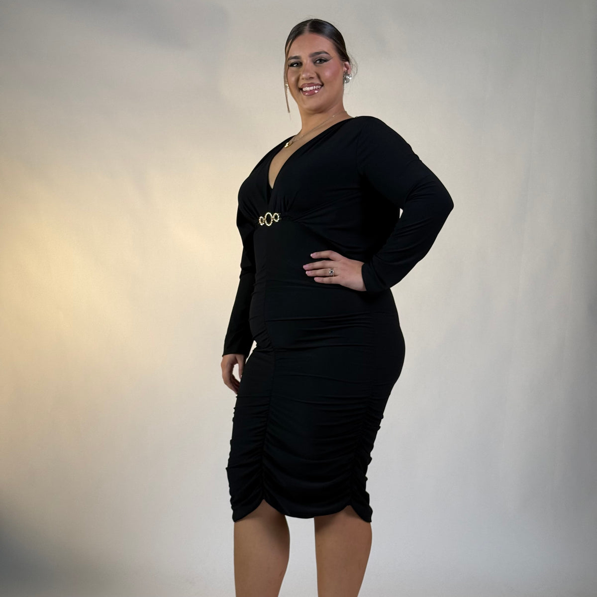 Dress Drappeggiato con Dettaglio in Vita