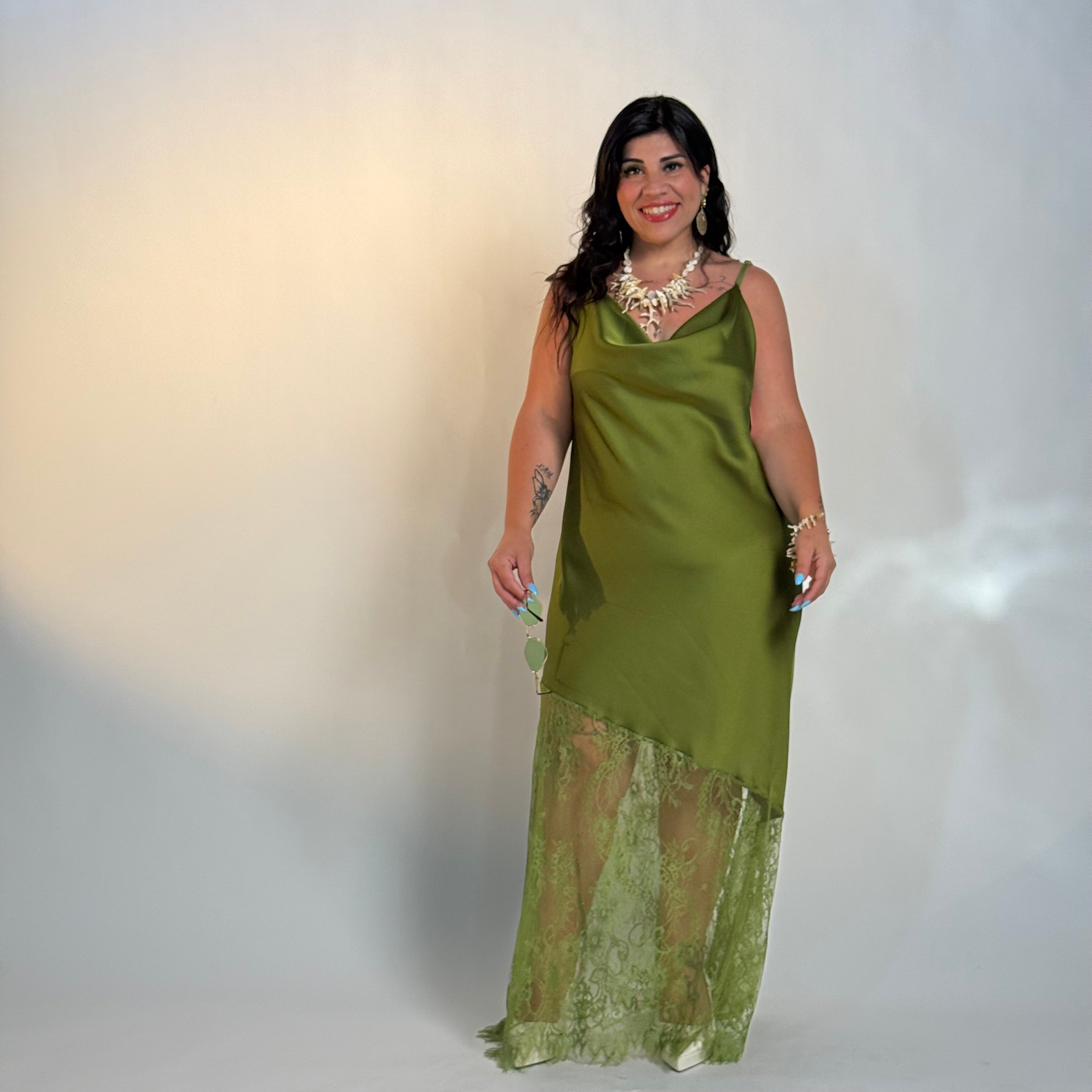 Dress Raso Pizzo Romance