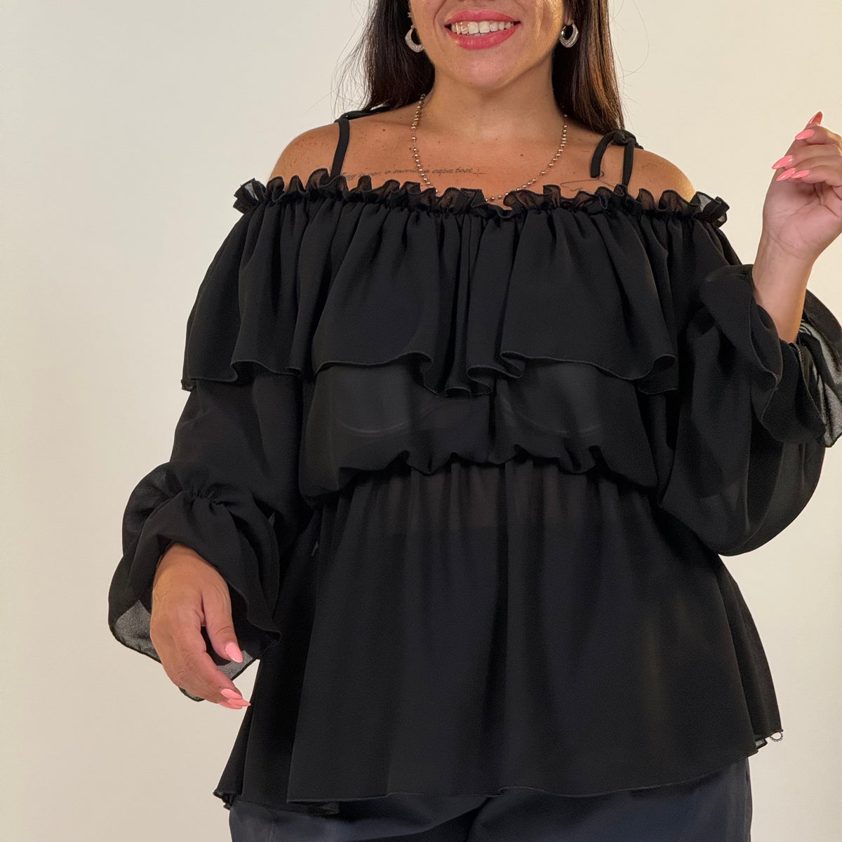 Blusa Carmen Volant