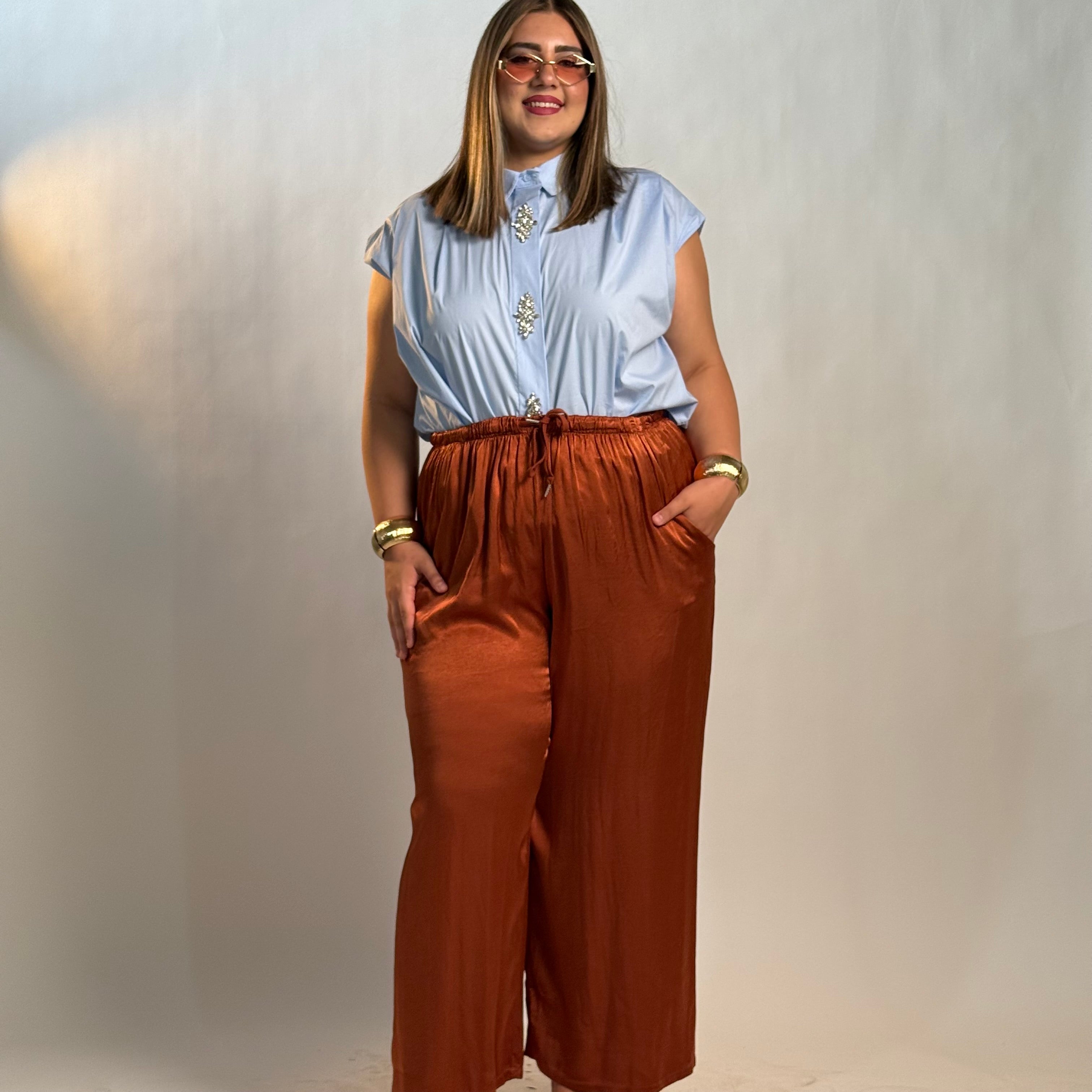Pantaloni Satin Luxe