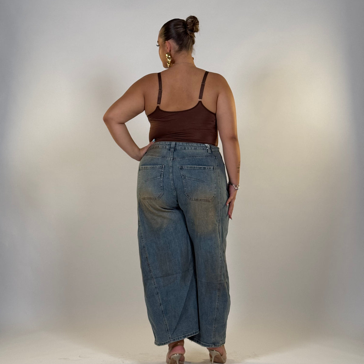 Jeans Palazzo Brown Wash