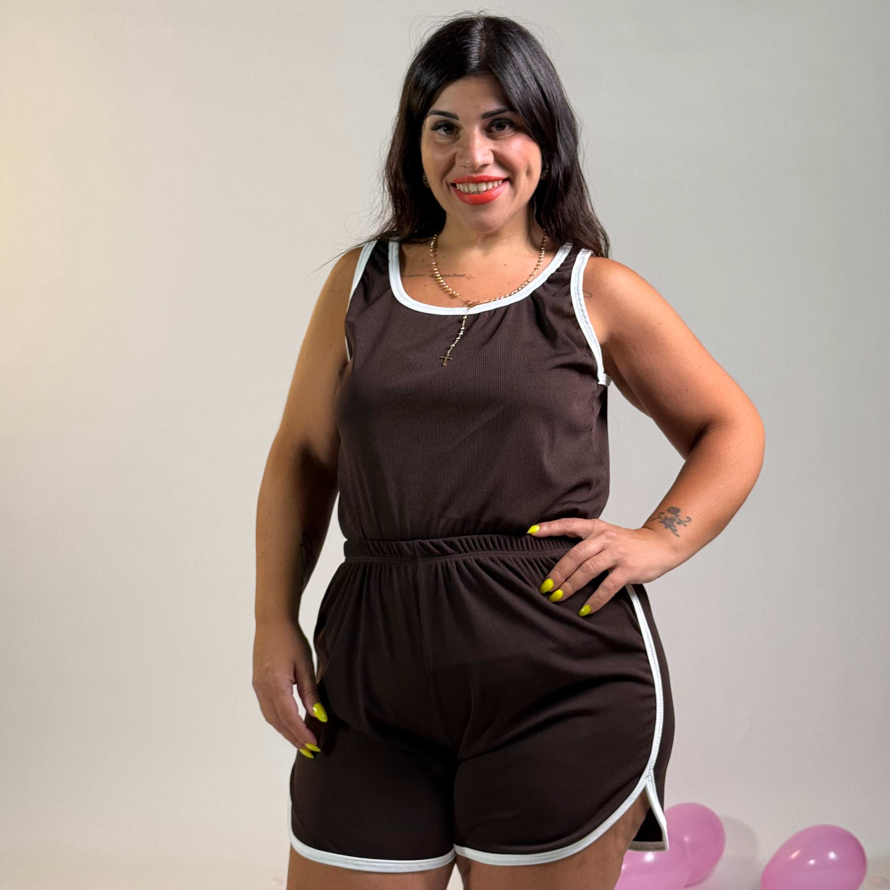 Coordinato Amelia (Marrone e Bianco)