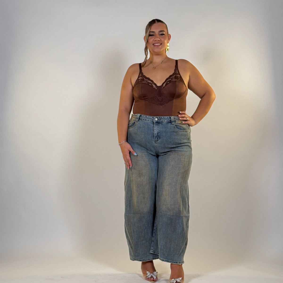 Jeans Palazzo Brown Wash