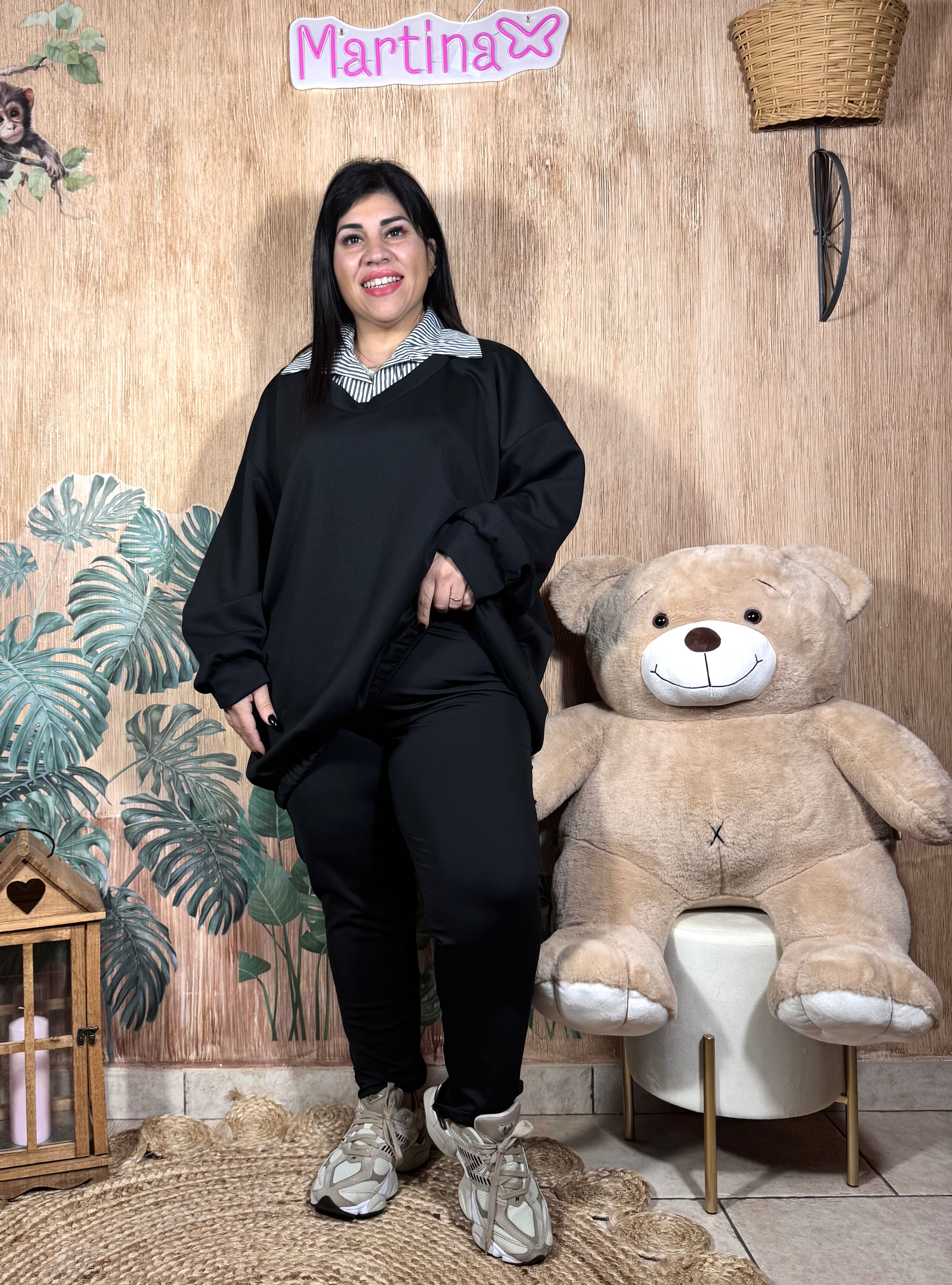 Felpa con collo a camicia