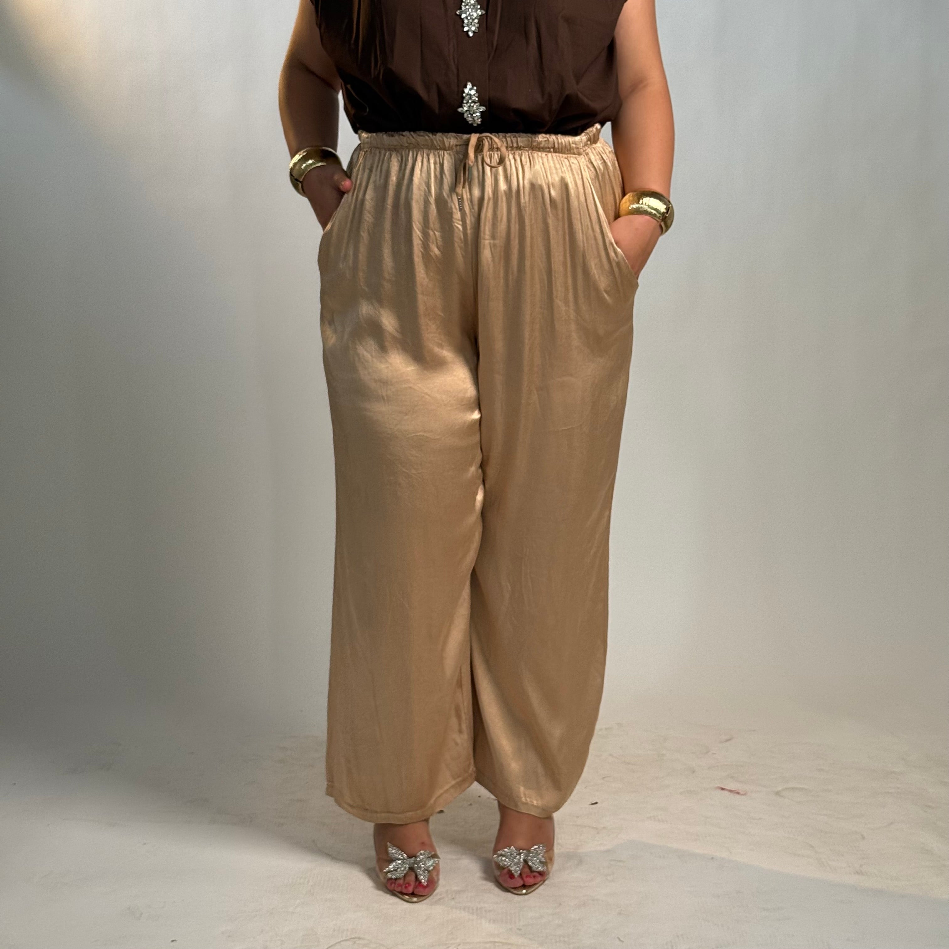 Pantaloni Satin Luxe