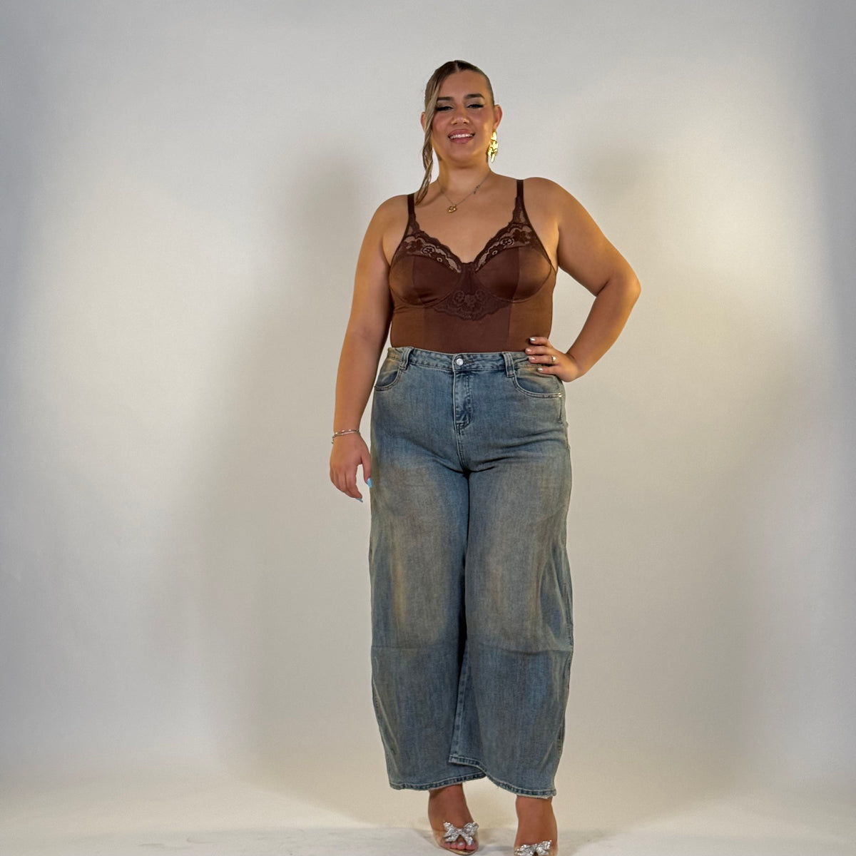 Jeans Palazzo Brown Wash