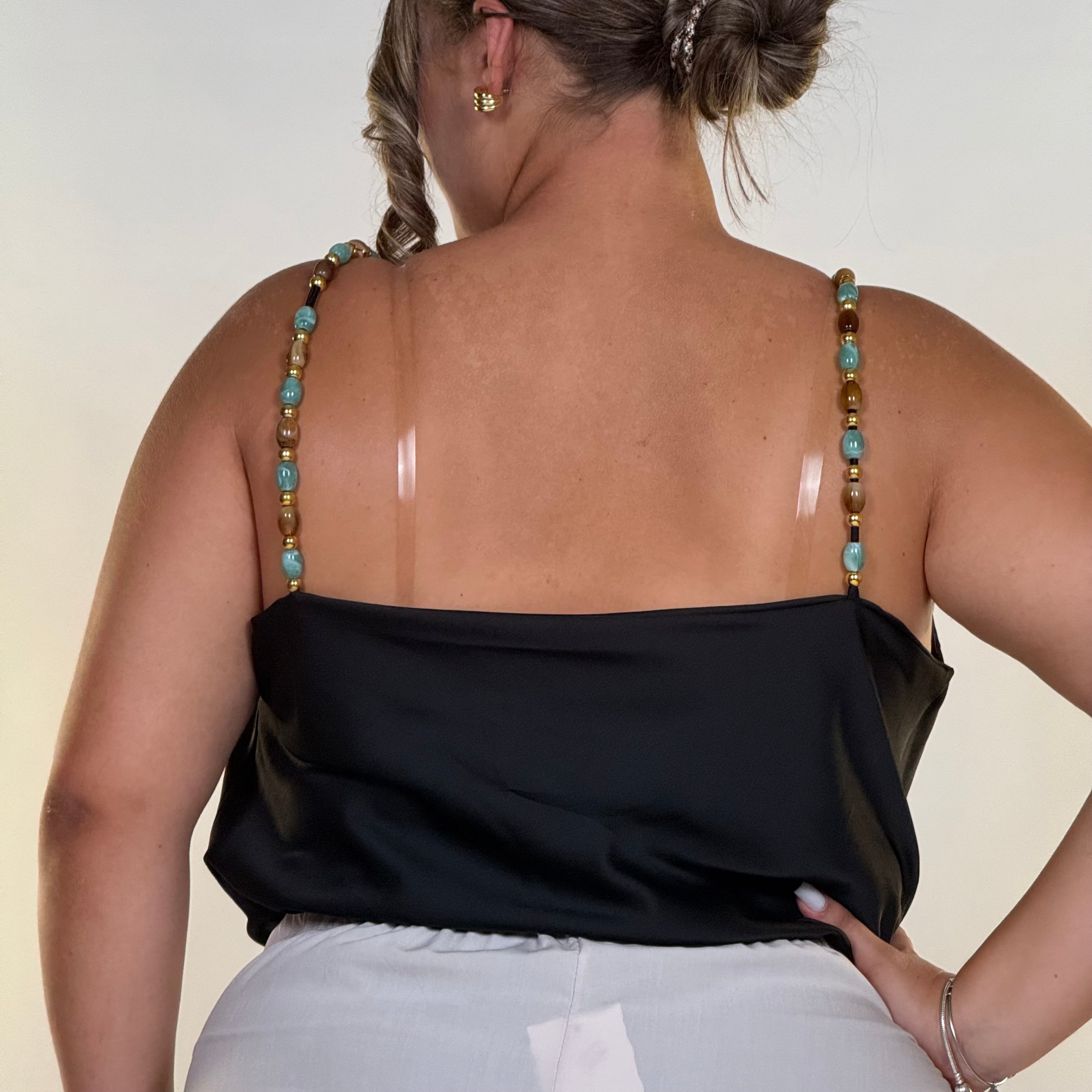 Top con perline colorate