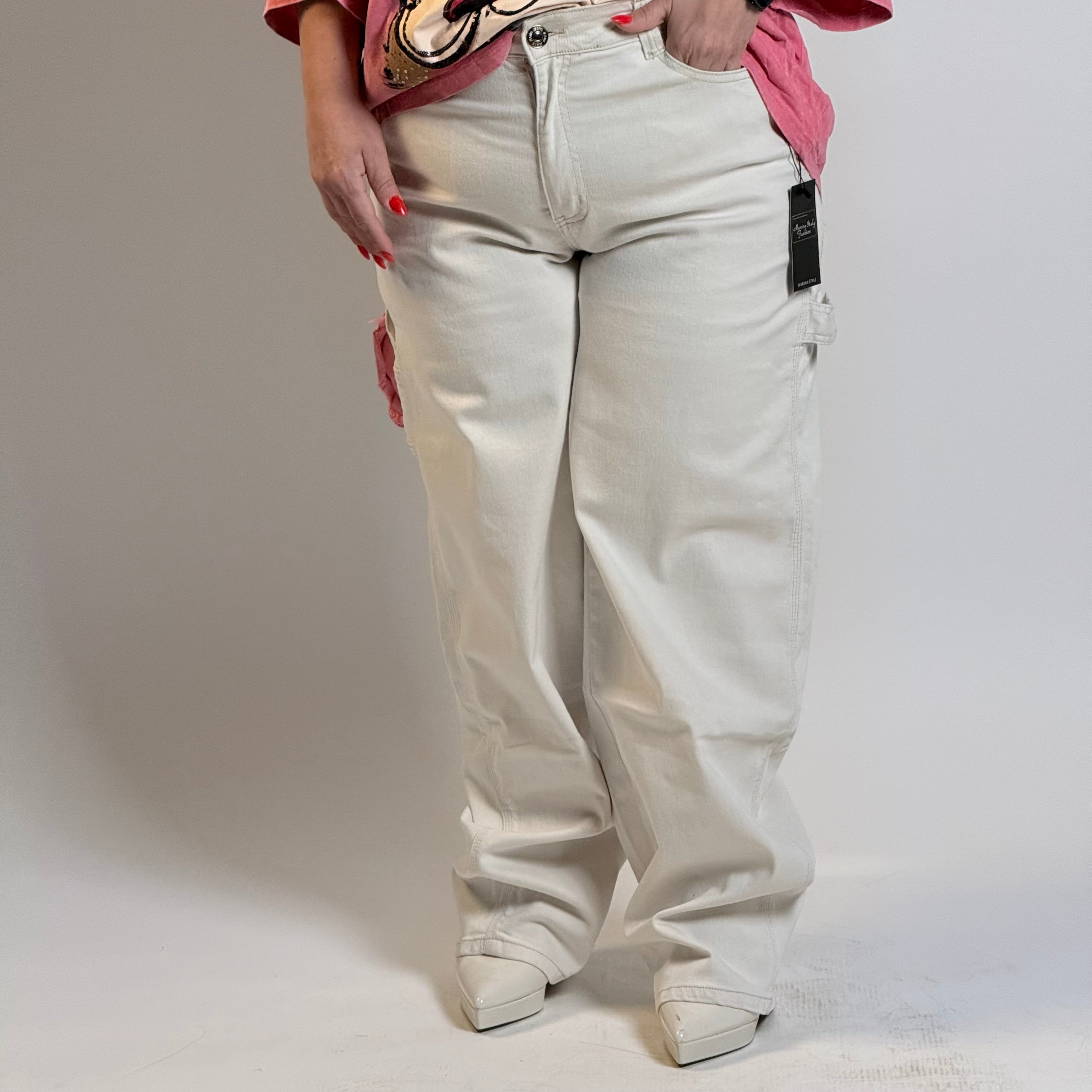 Jeans Balloon Bianco