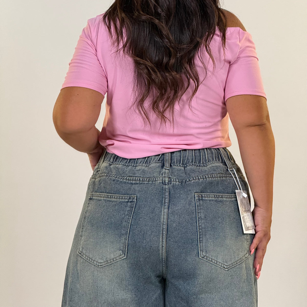 Jeans con Elastico in Vita