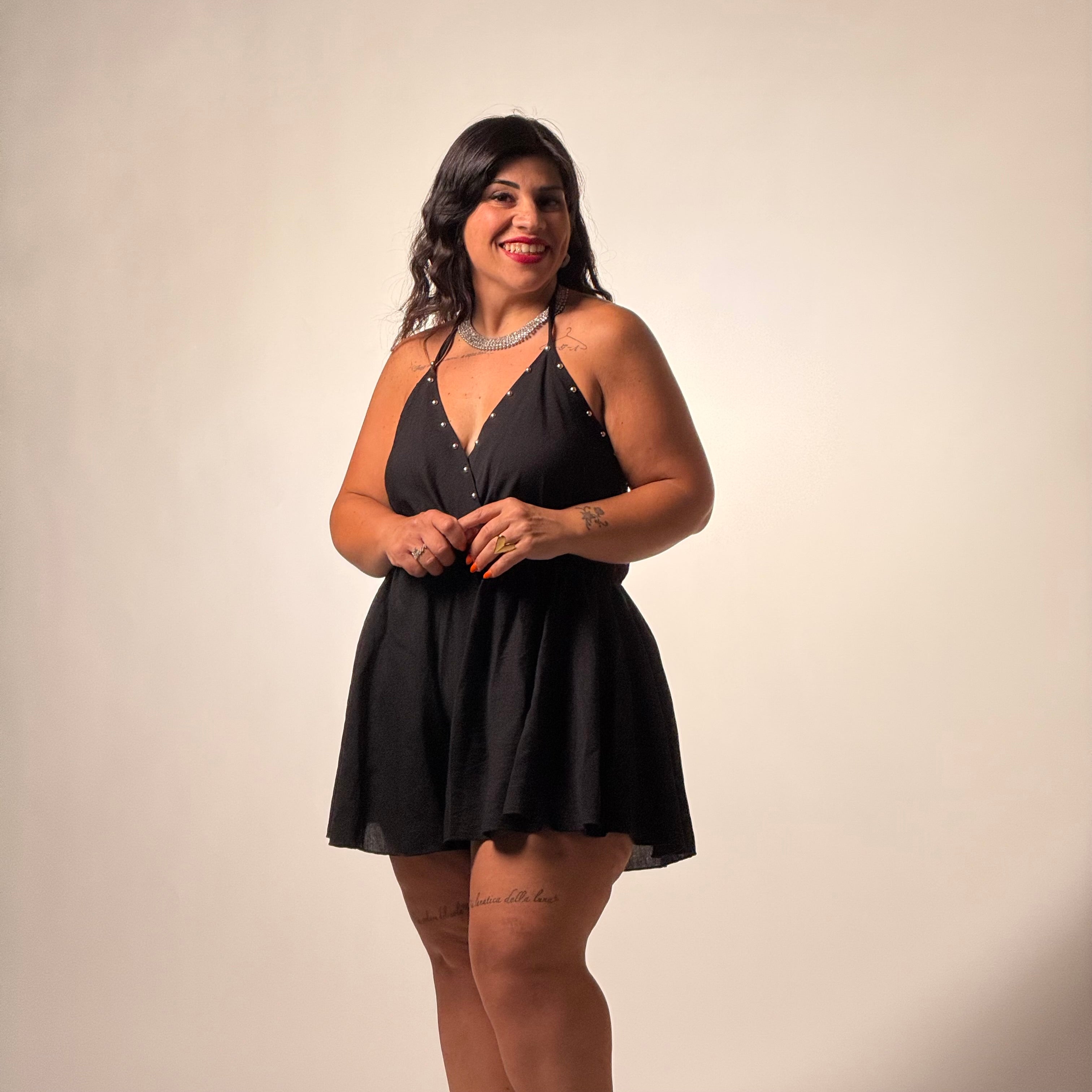 JUMPSUIT con riporti in borchie