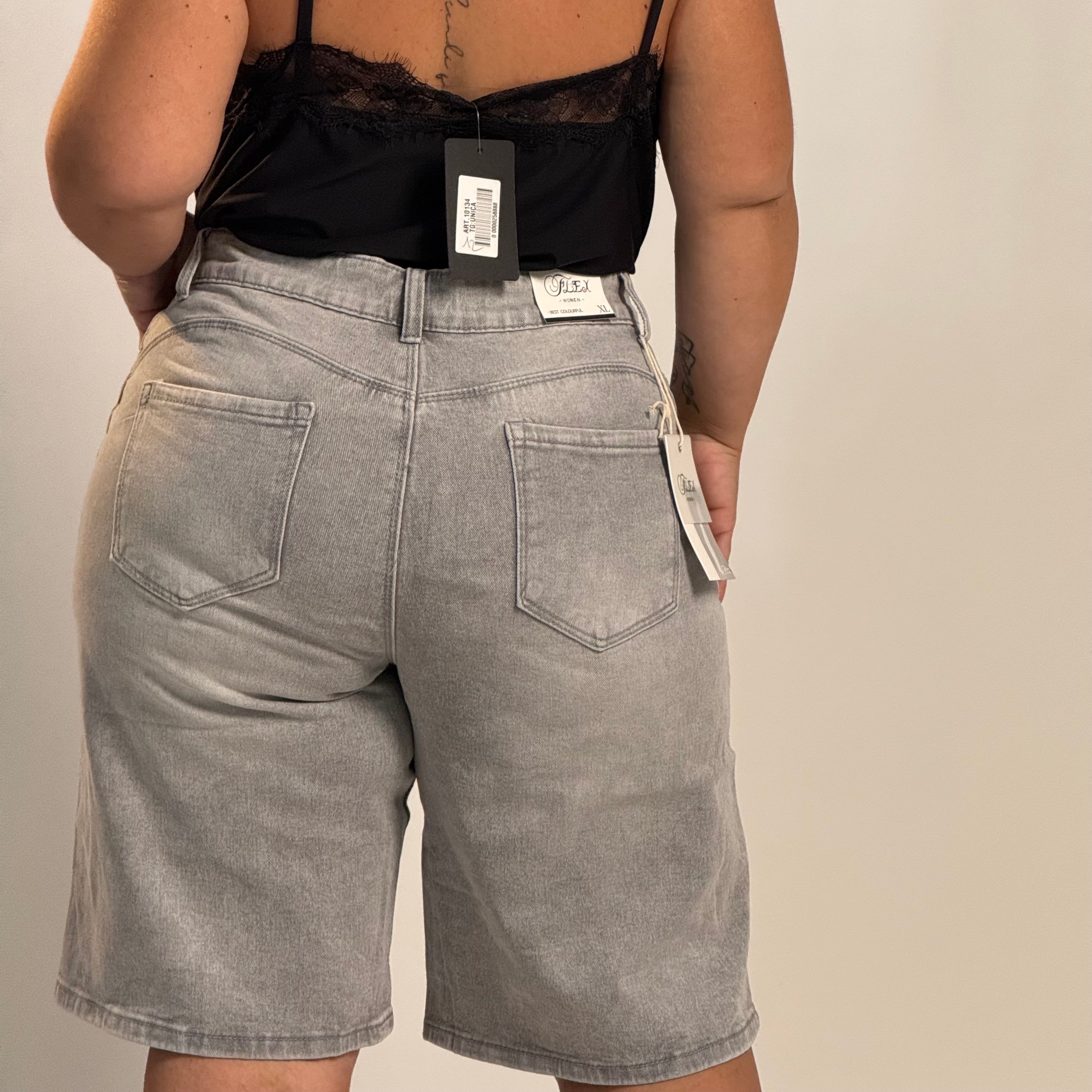 Bermuda in Jeans ( grigio )
