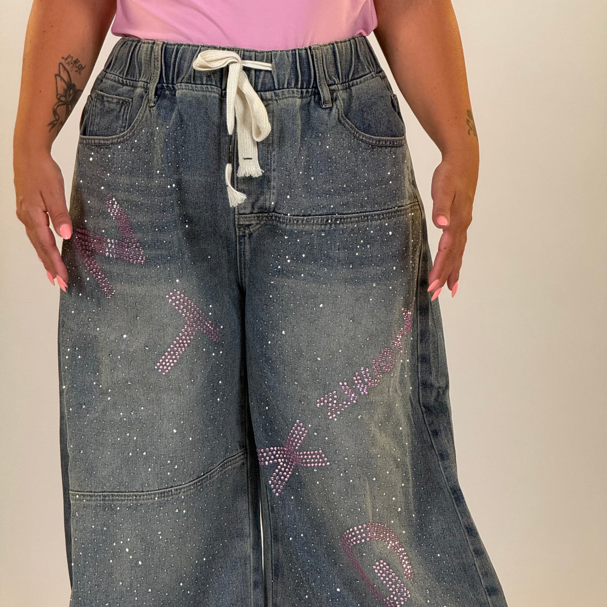 Jeans con Elastico in Vita