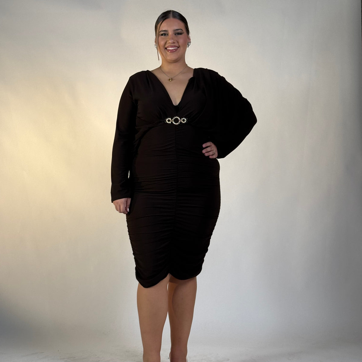 Dress Drappeggiato con Dettaglio in Vita