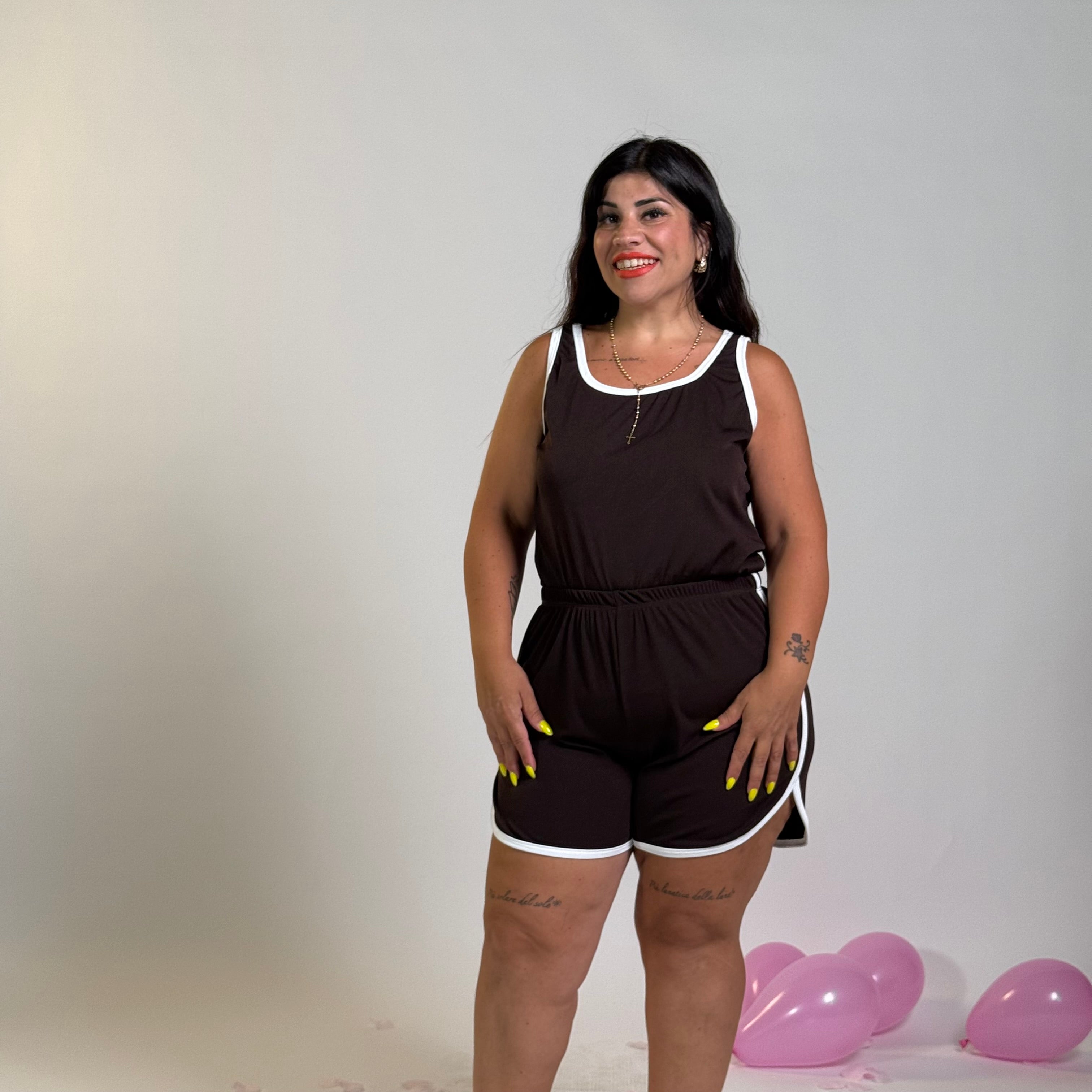 Coordinato Amelia (Marrone e Bianco)