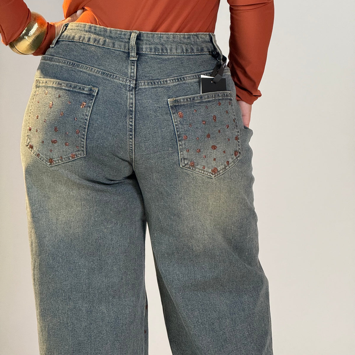 Jeans con dettagli glitter