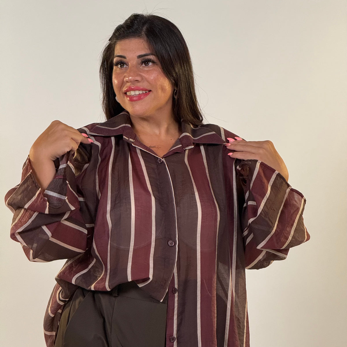 Camicia a Righe con Spalline