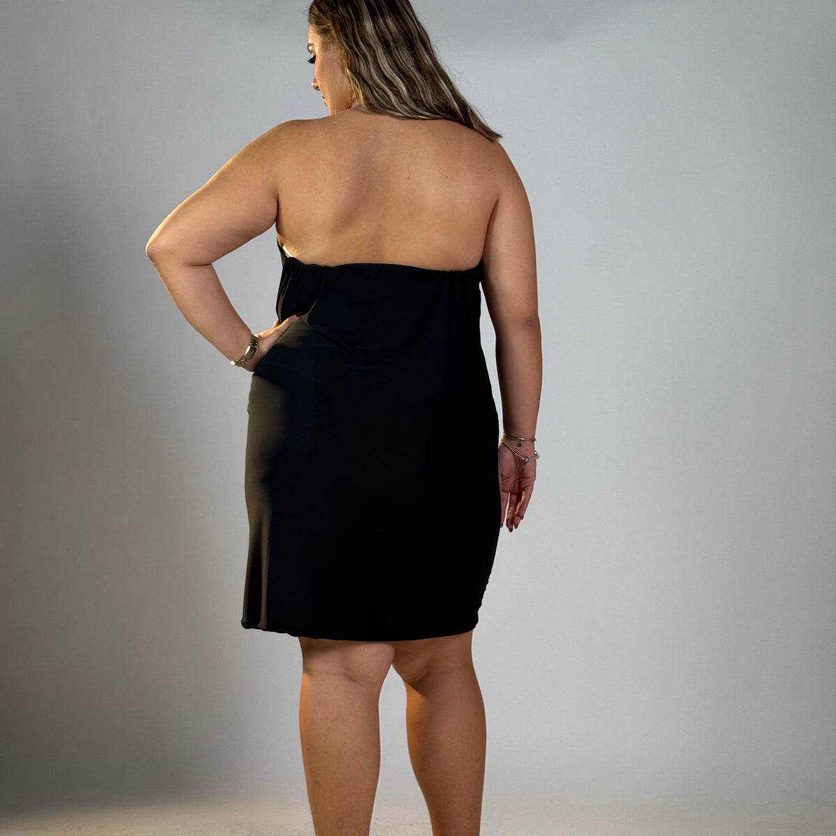 Abito Dettaglio al Collo Curvy
