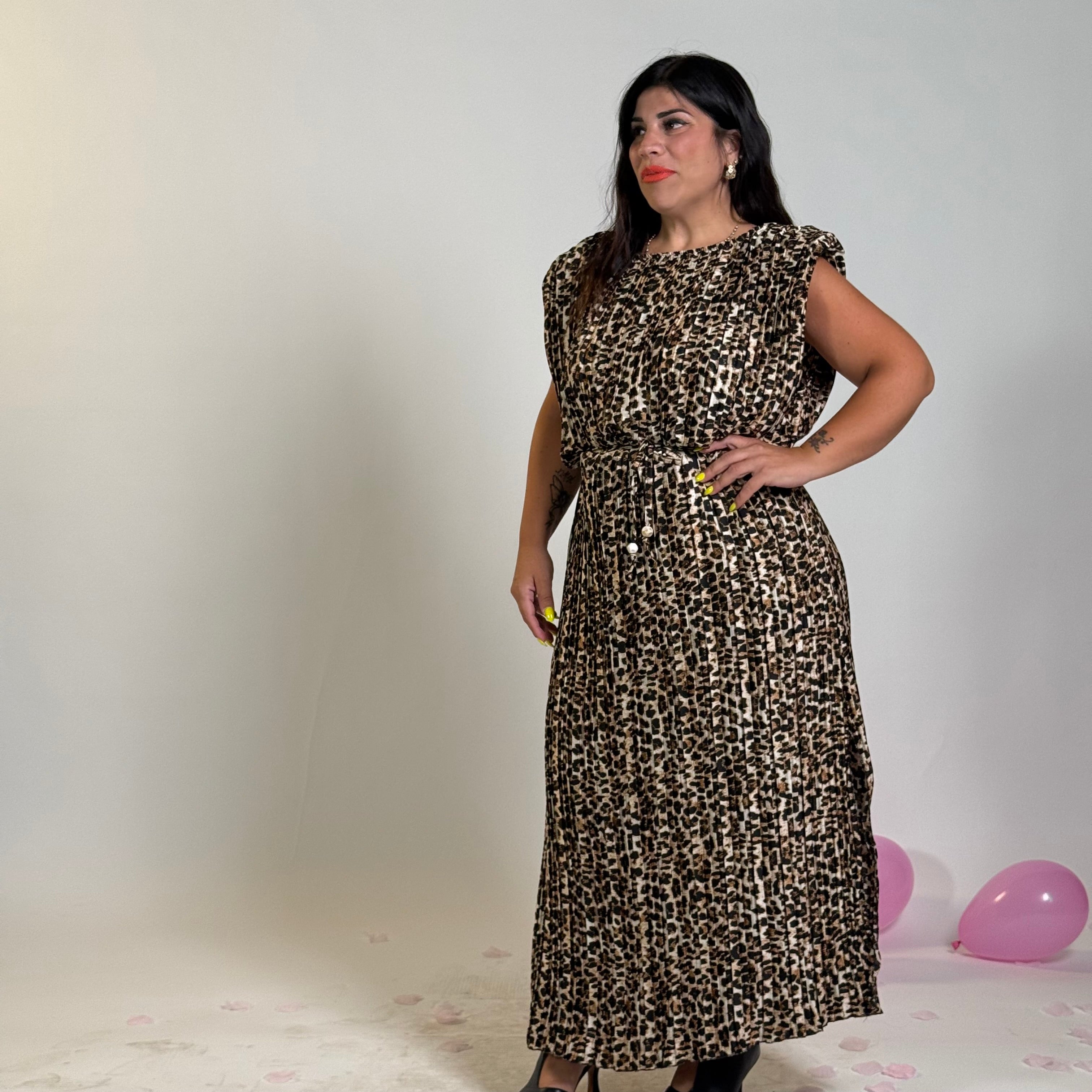 Dress Leopard plissè
