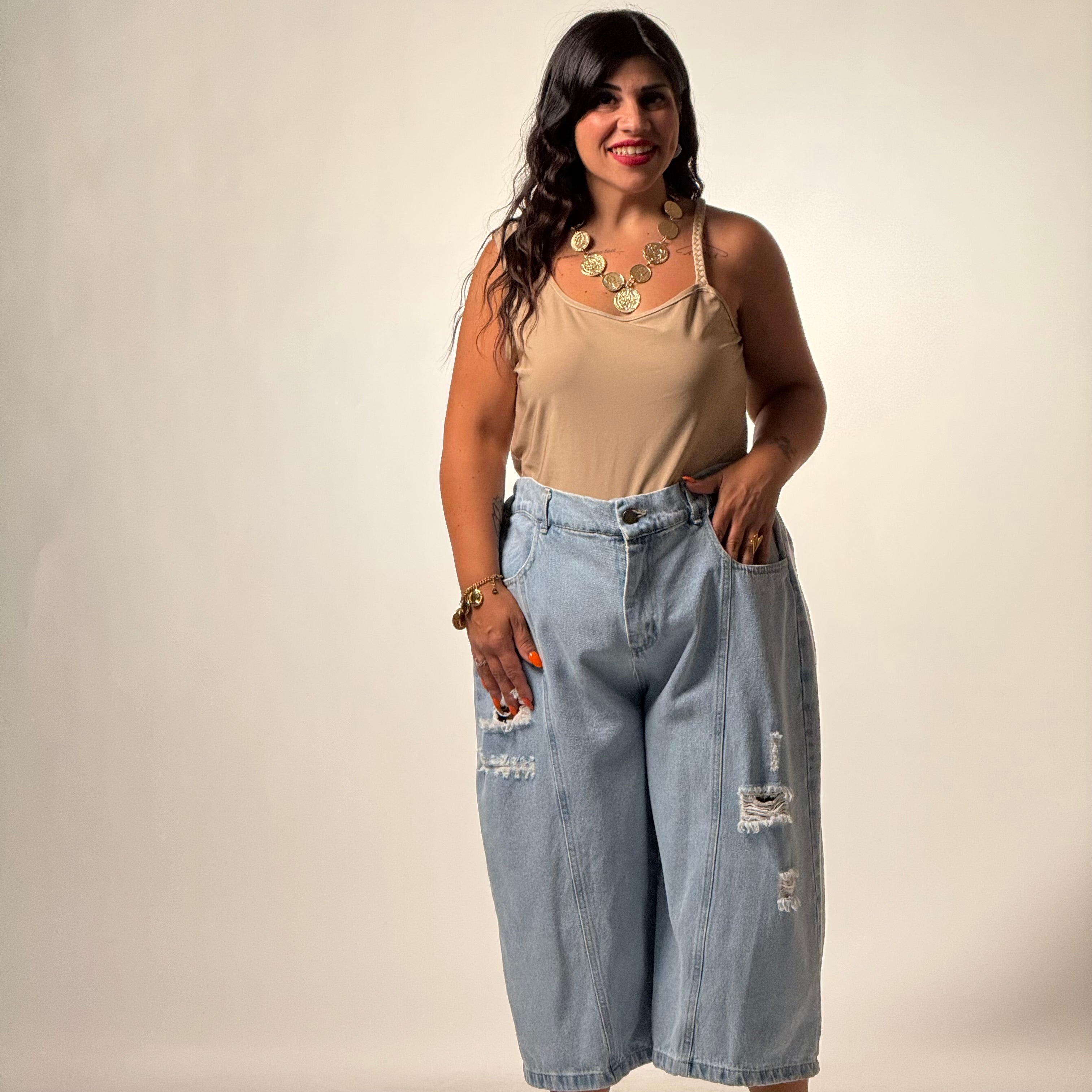 Bermuda curvy in Denim