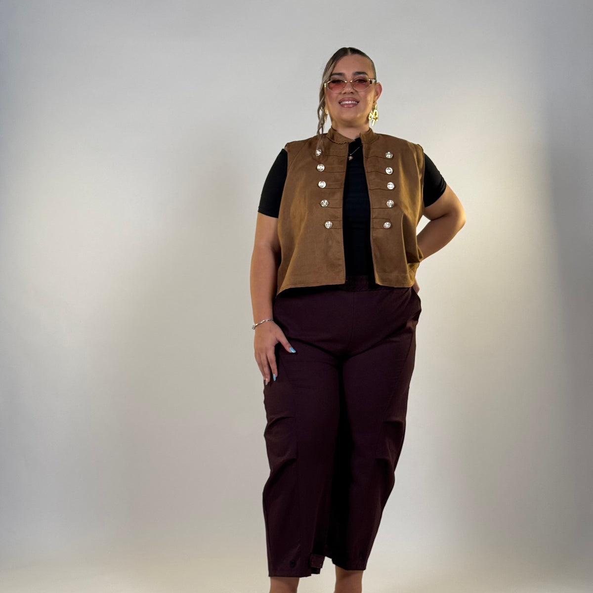 Gilet in Panno con Bottoni