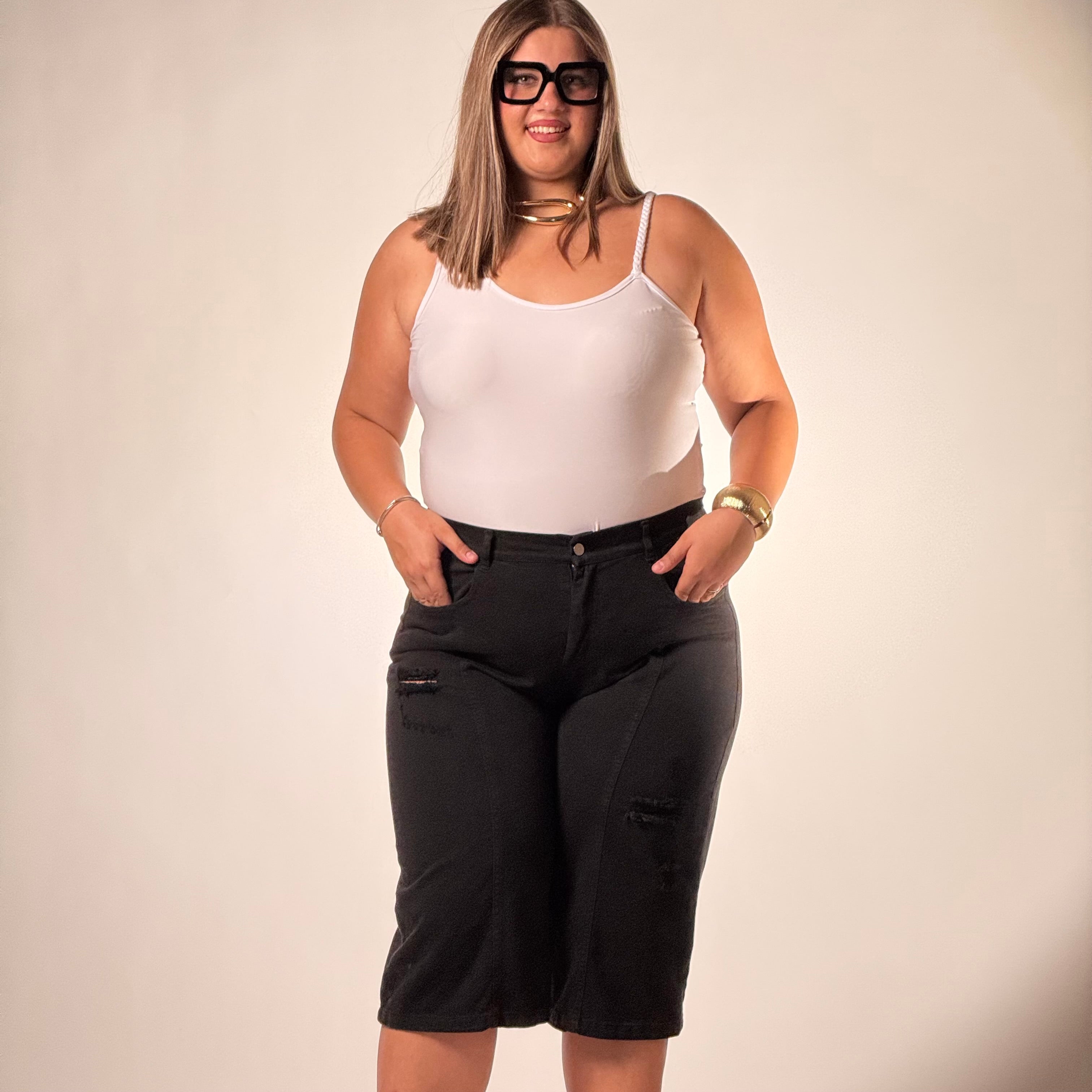 Bermuda curvy in Denim