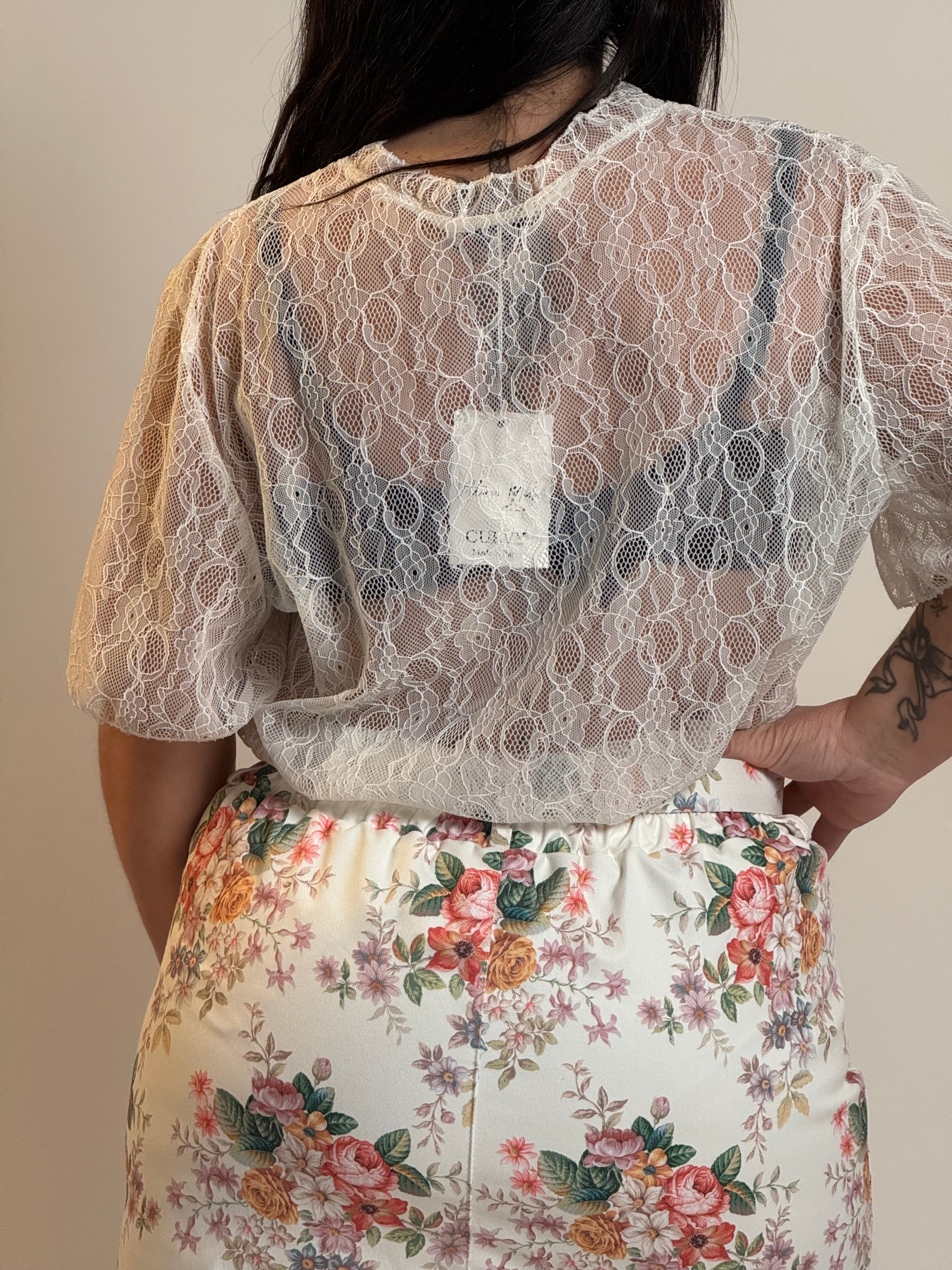Maglia pizzo trasparente