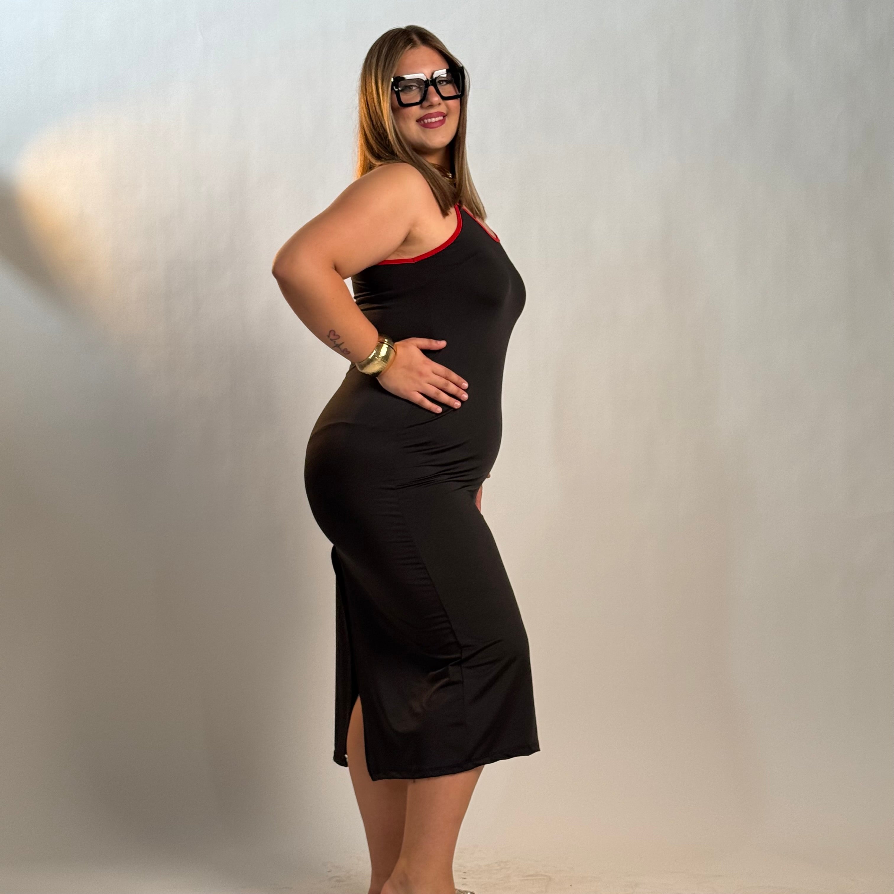 Dress Lungo Giulietta ( nero riporti rosso )
