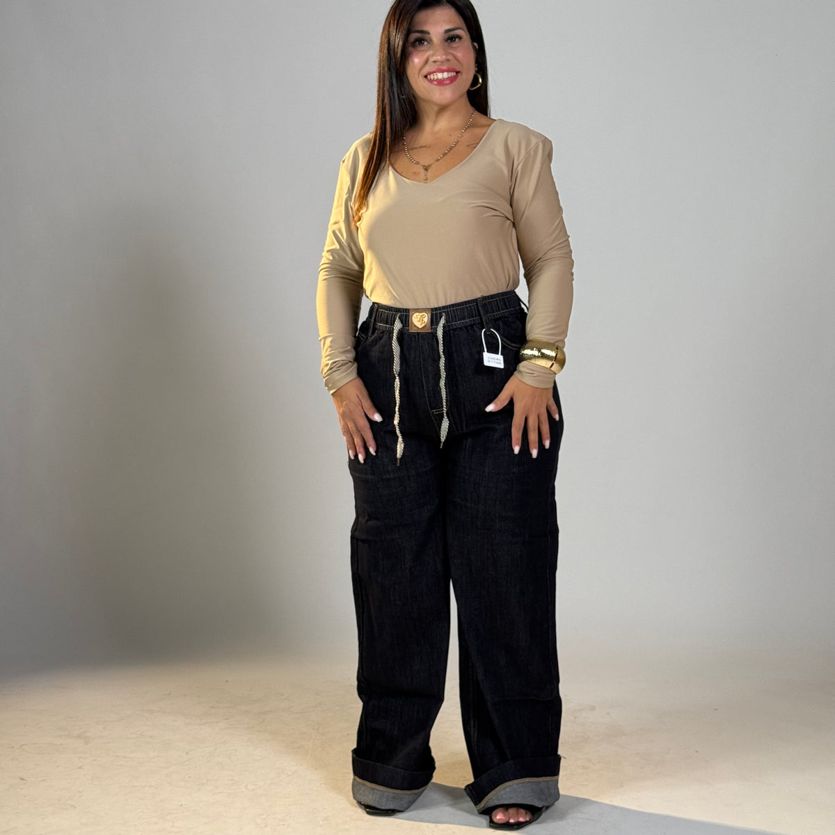 Jeans comfort con elastico e coulisse ✨