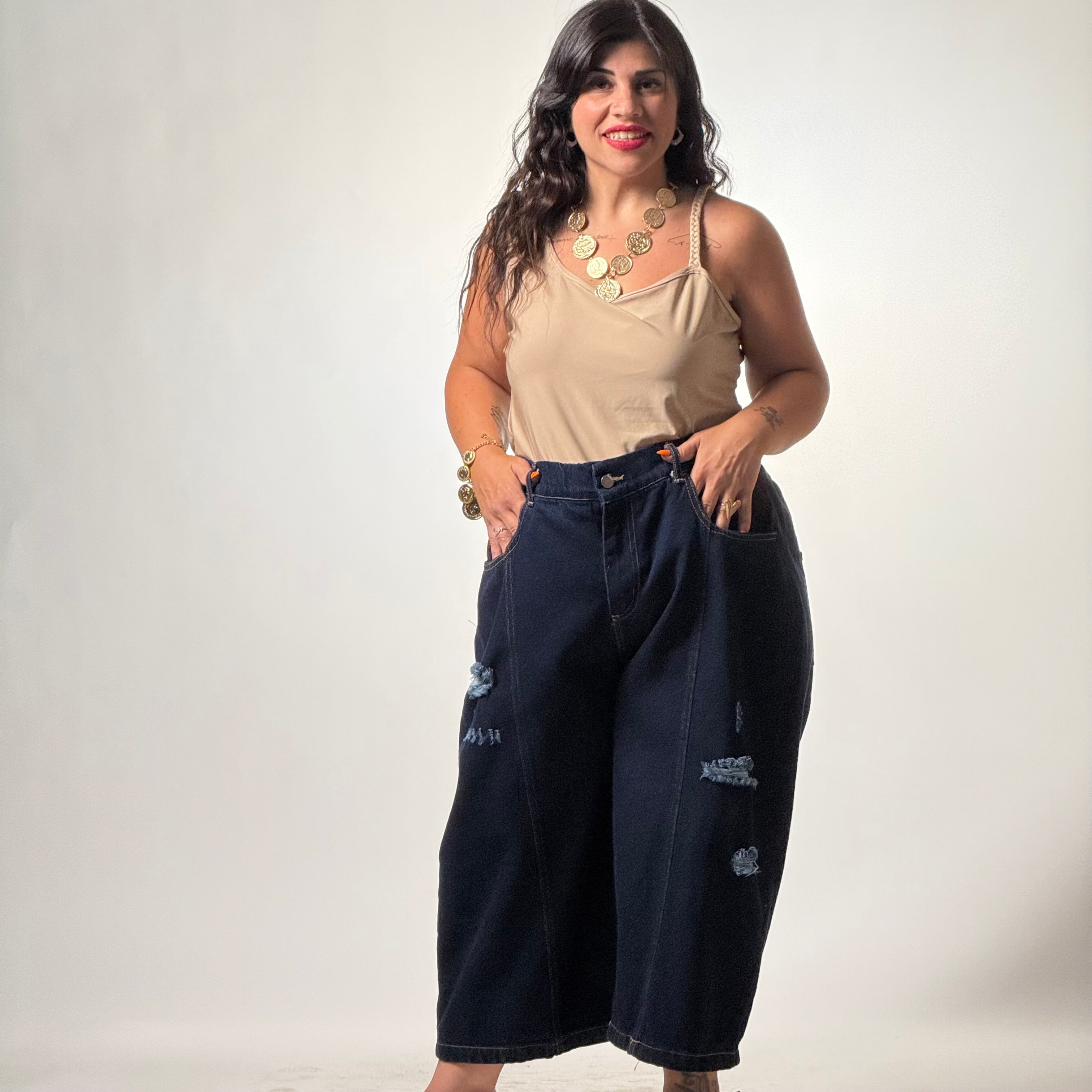 Bermuda curvy  in Denim