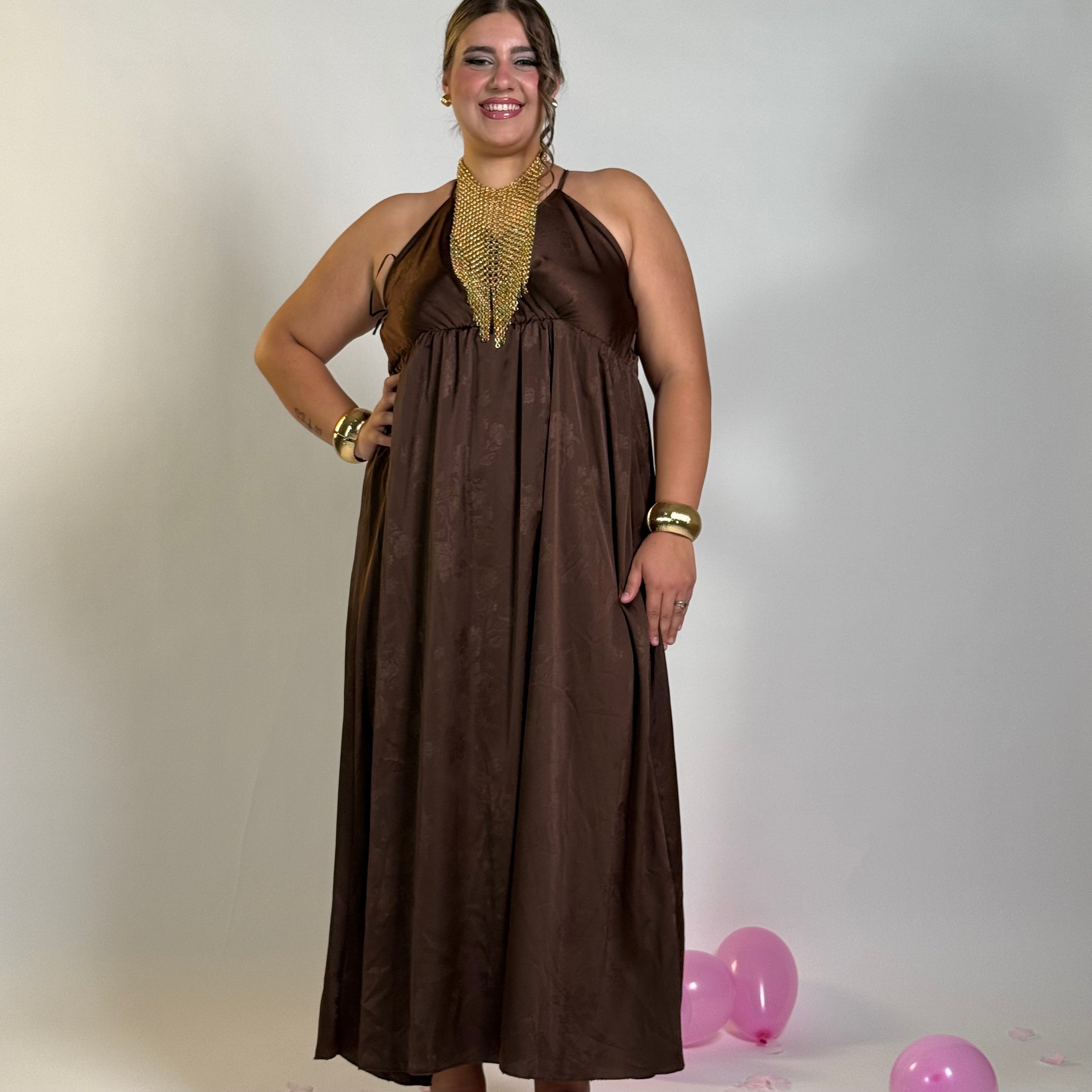 Dress Lucido con Fantasia Ton sur Ton