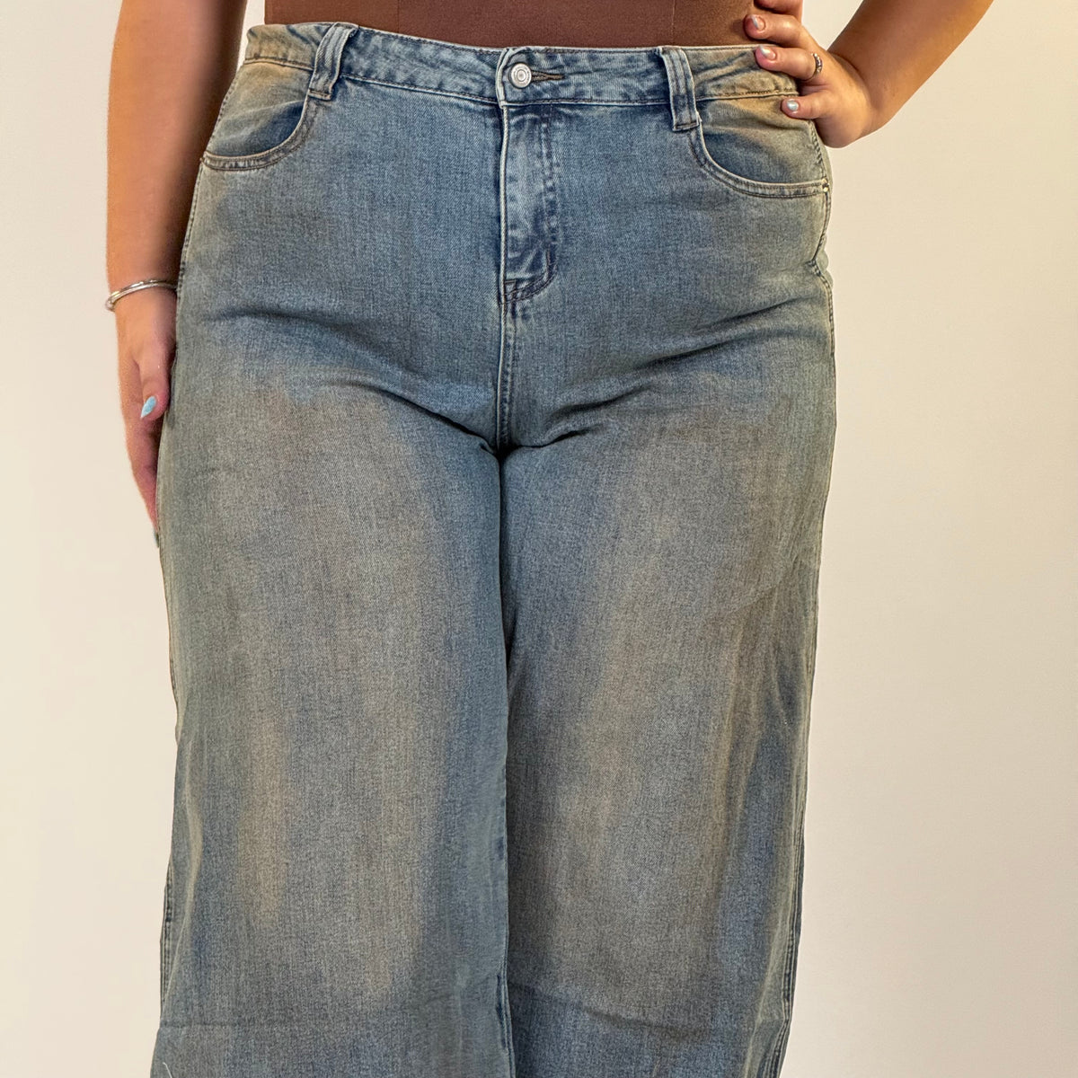 Jeans Palazzo Brown Wash
