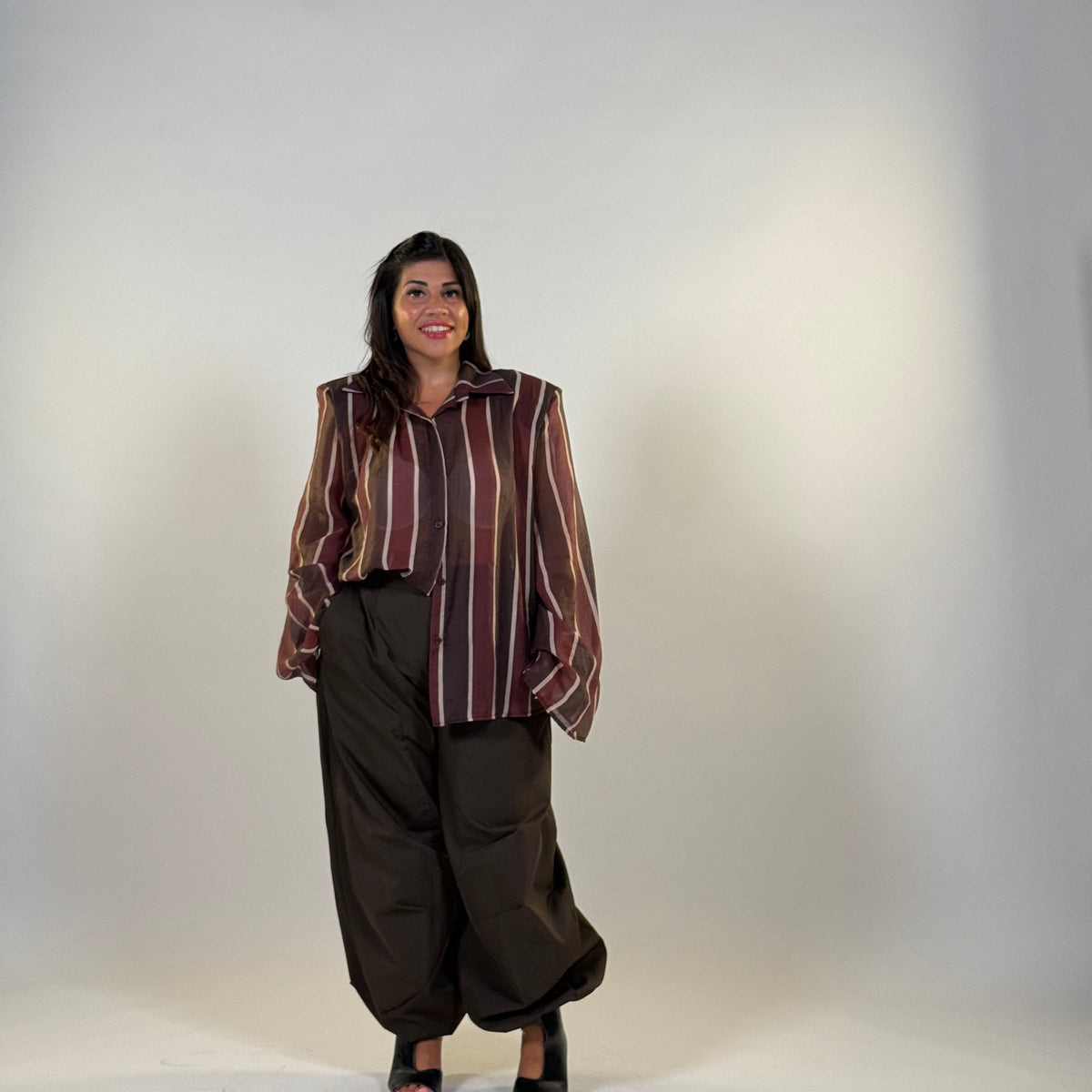 Camicia a Righe con Spalline
