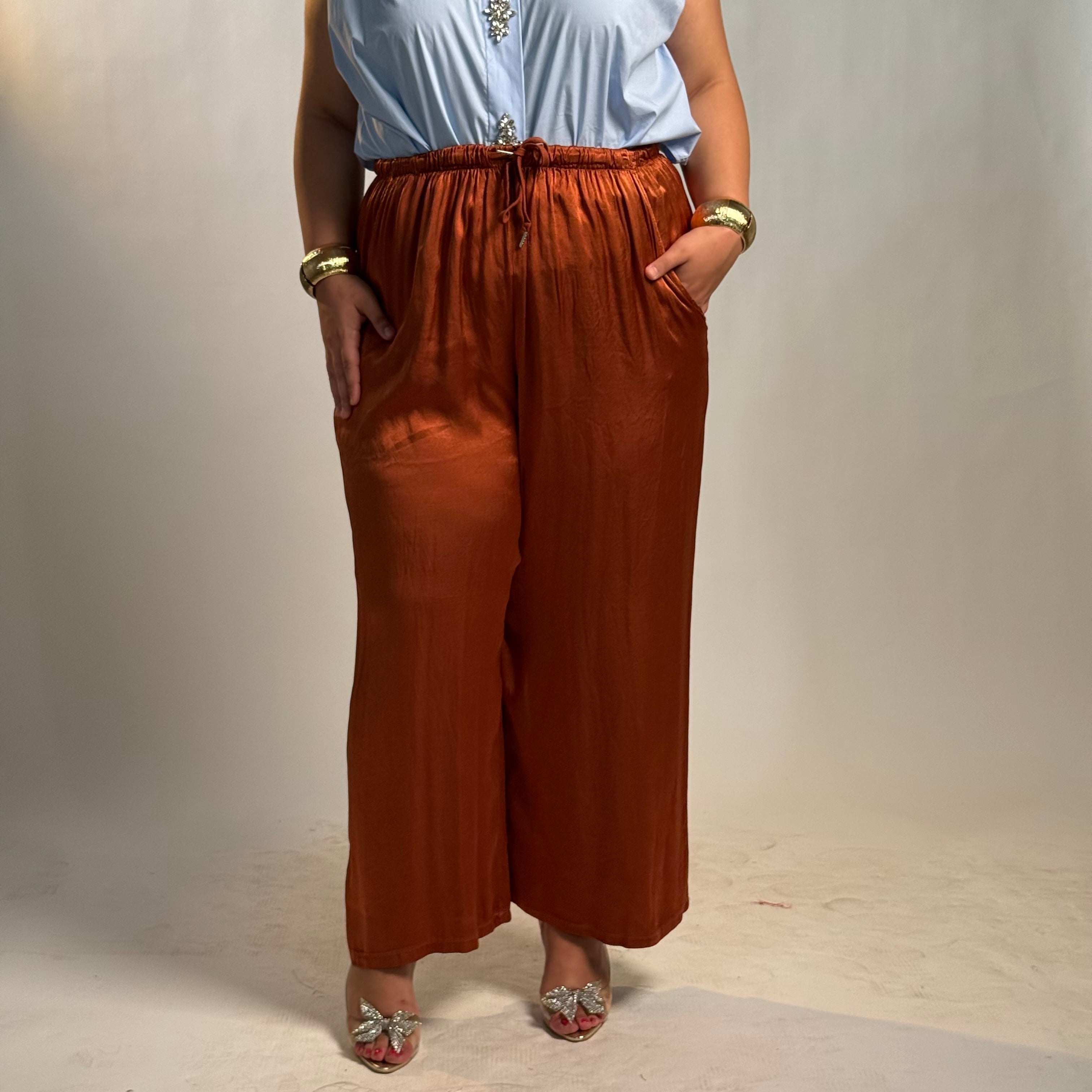 Pantaloni Satin Luxe