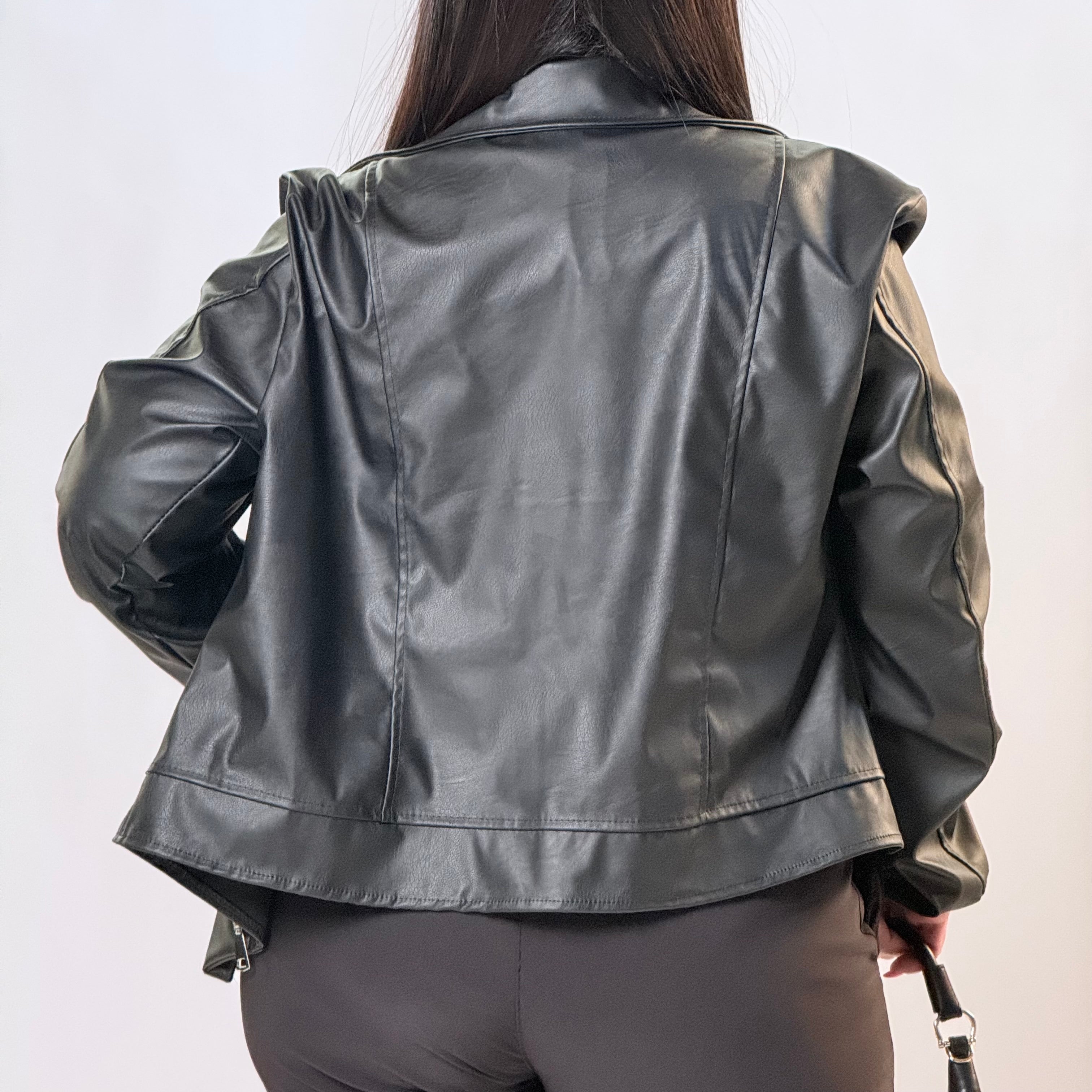 Giubotto in pelle Nero