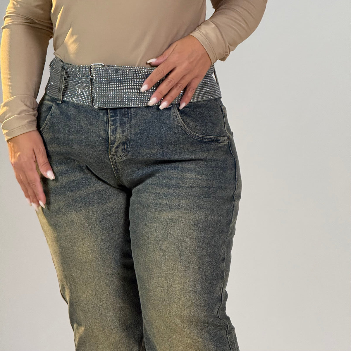 Jeans curvy Glam a zampa ✨