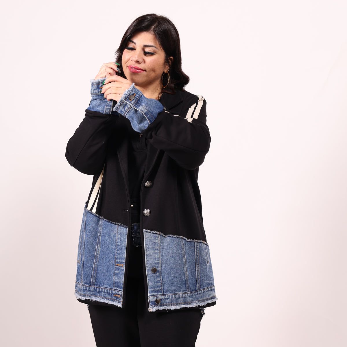 Coordinato Tuta In Denim Top Quality