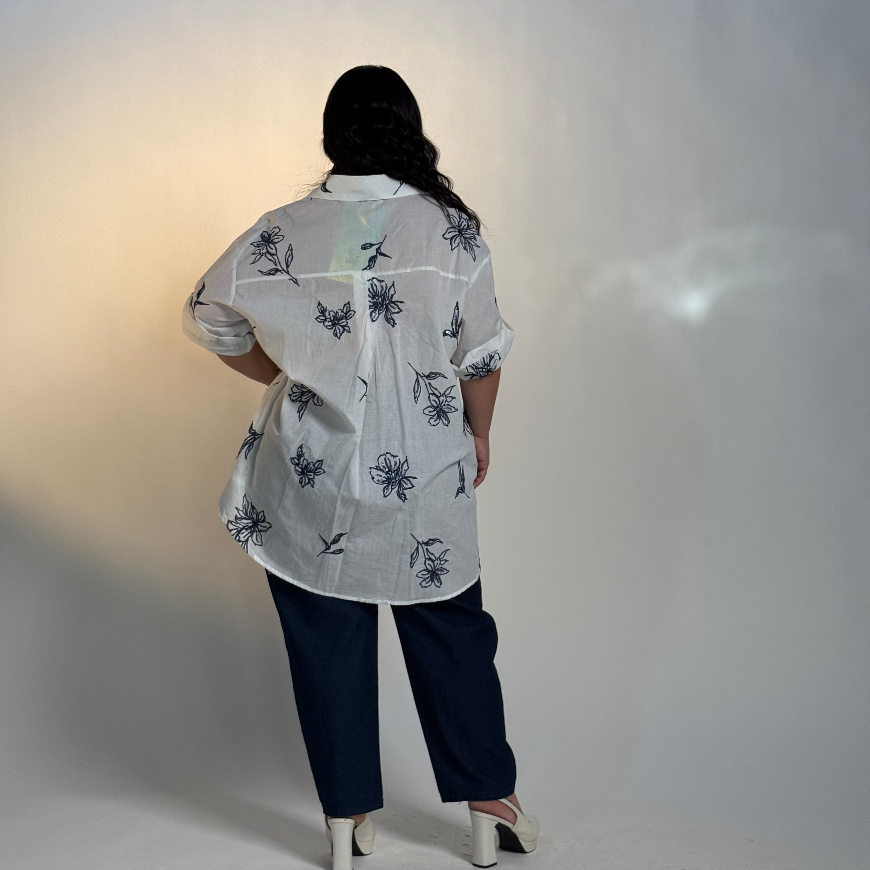 Camicia Fiori Blu