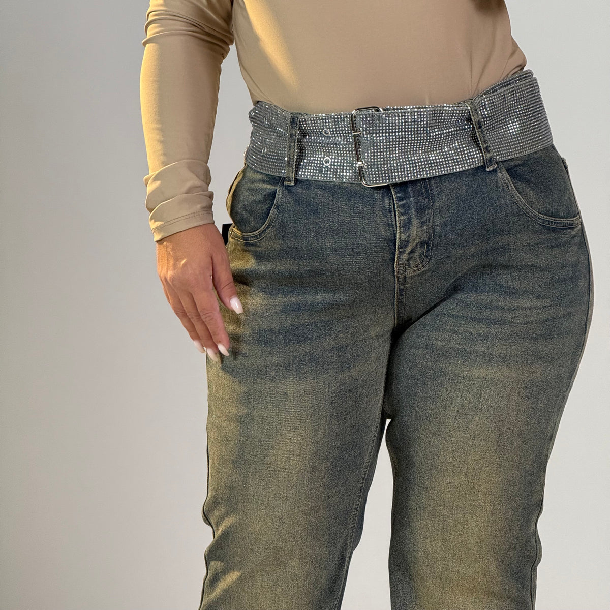 Jeans curvy Glam a zampa ✨