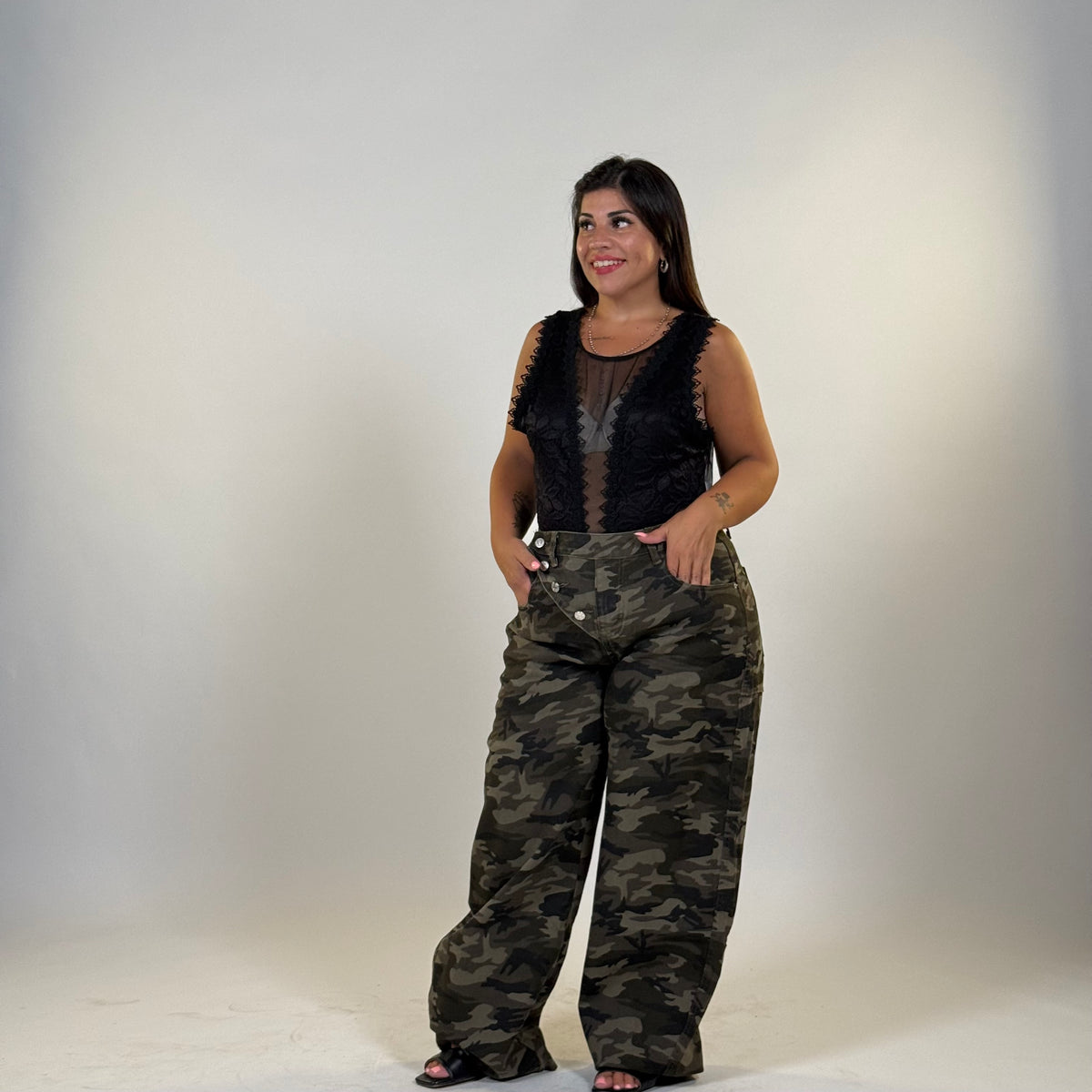 👖 Jeans Military con Chiusura Laterale