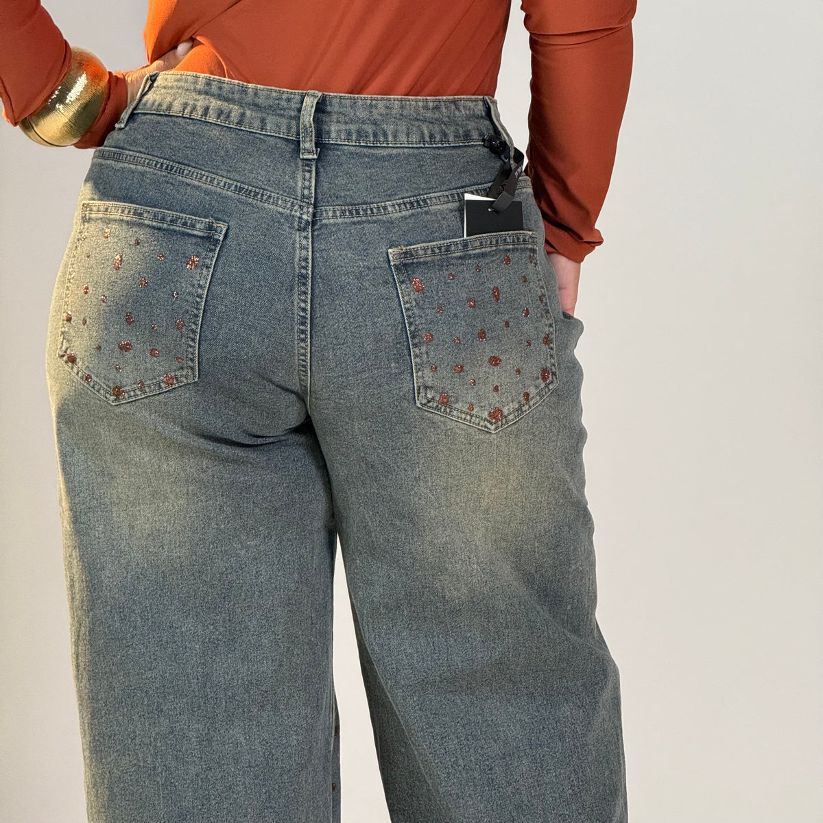 Jeans con dettagli glitter