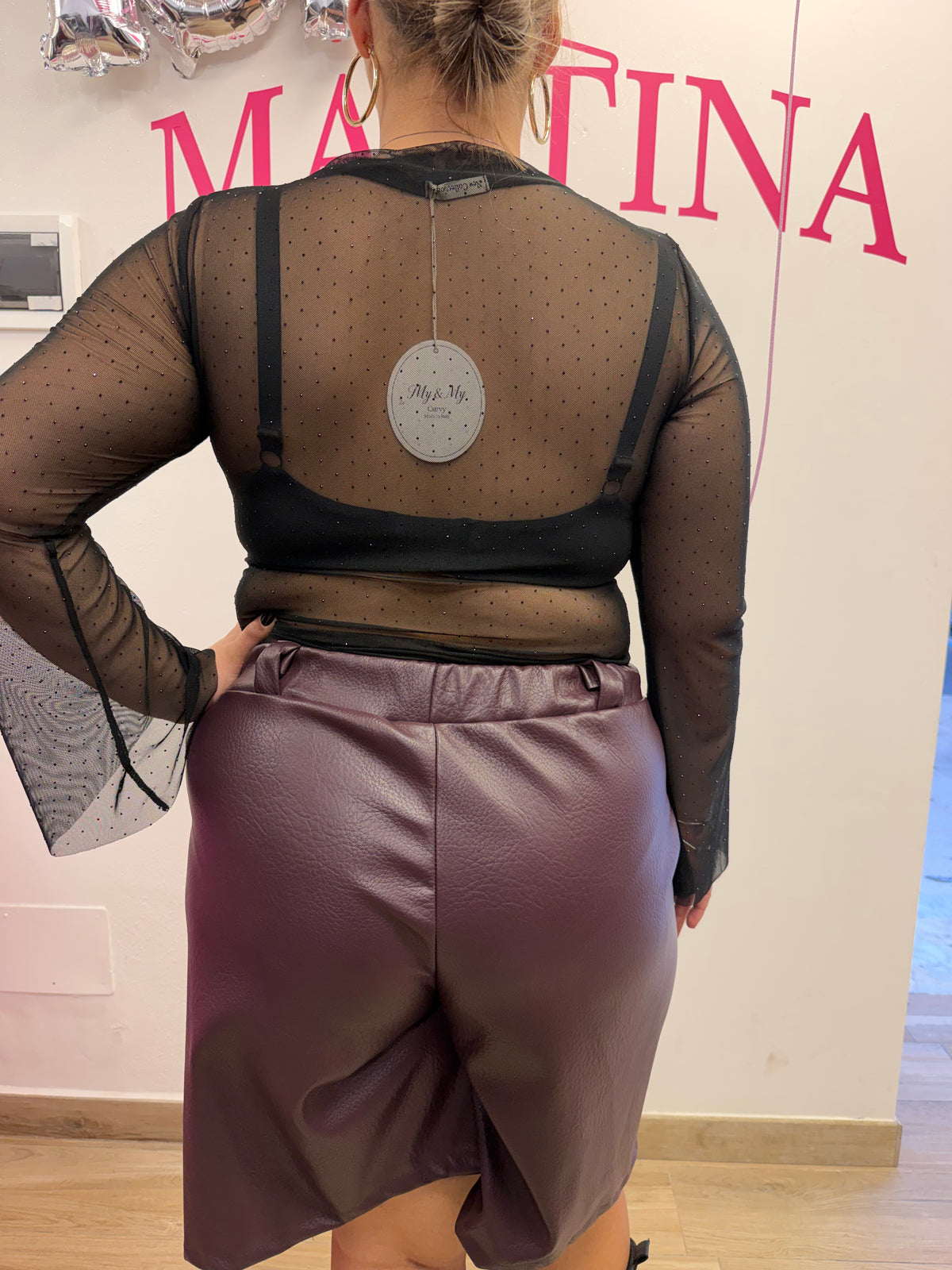 🖤✨ MAGLIA VELATA MICRO STRASS ( nero su nero)