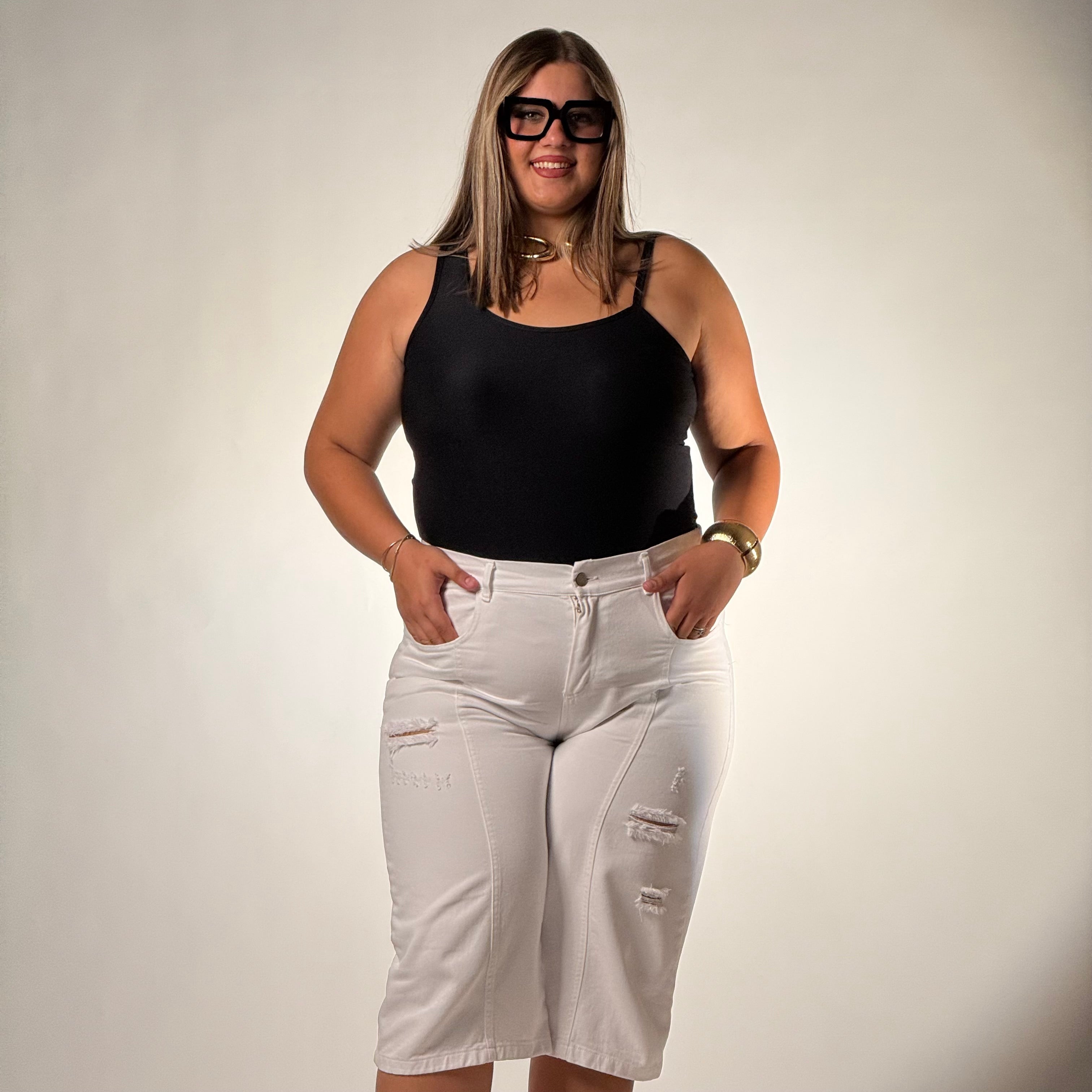 Bermuda curvy  in Denim