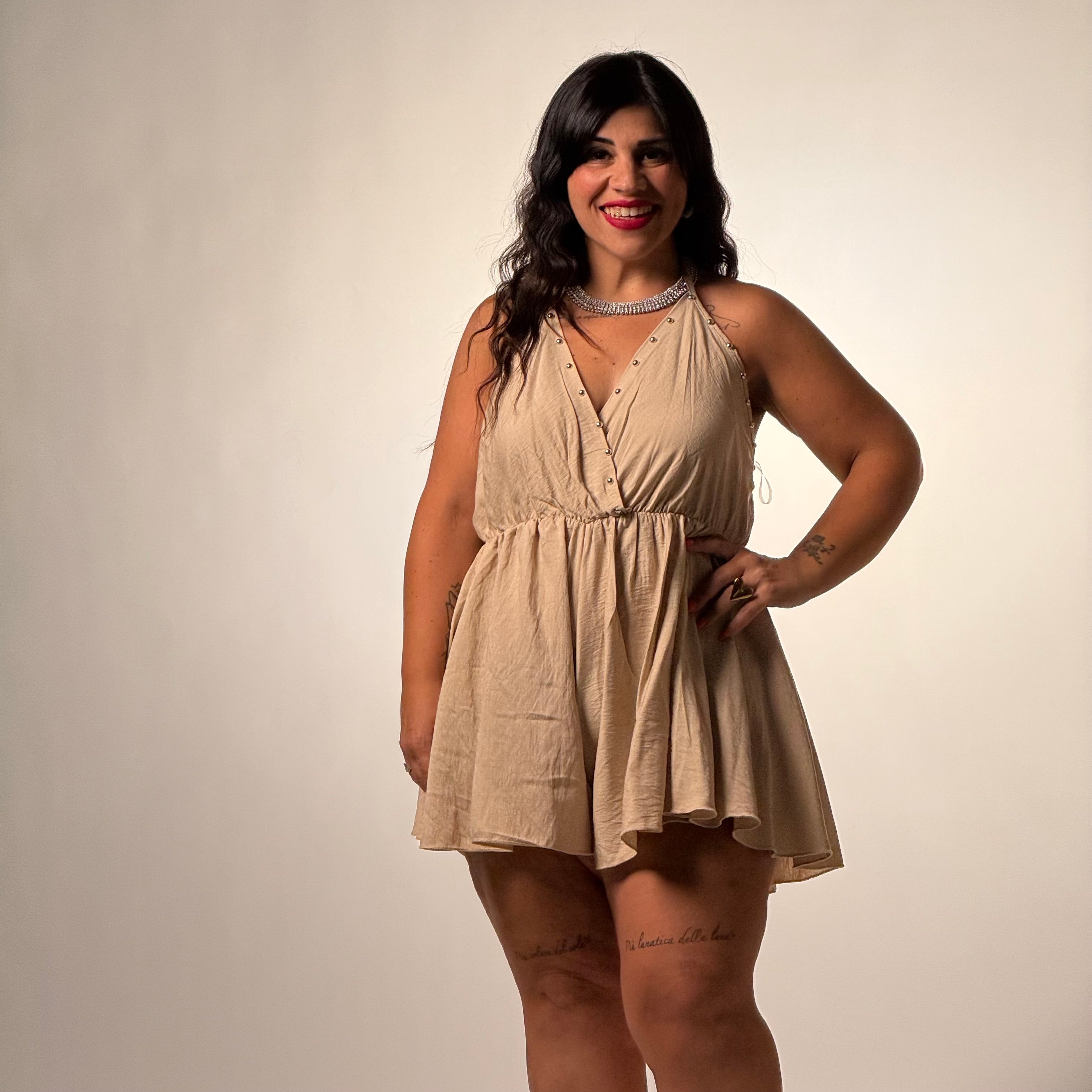 JUMPSUIT con riporti in borchie