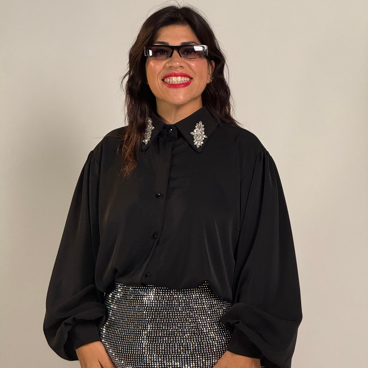 Camicia con dettaglio sul collo
