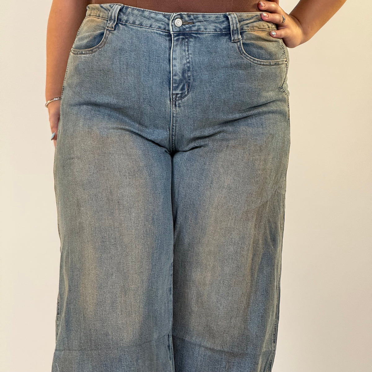 Jeans Palazzo Brown Wash