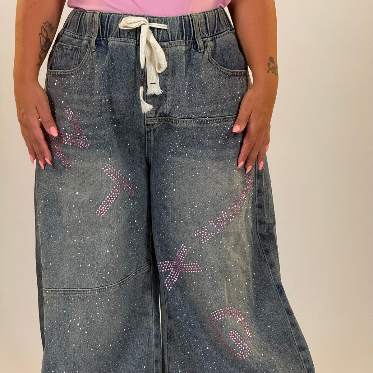 Jeans con Elastico in Vita