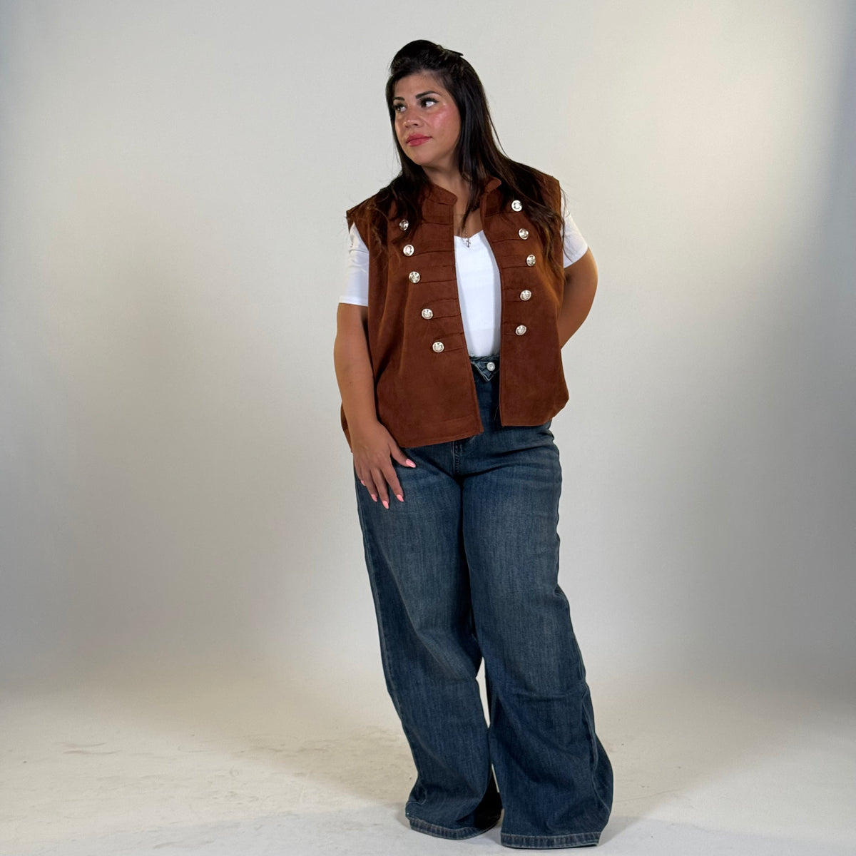 Gilet in Panno con Bottoni