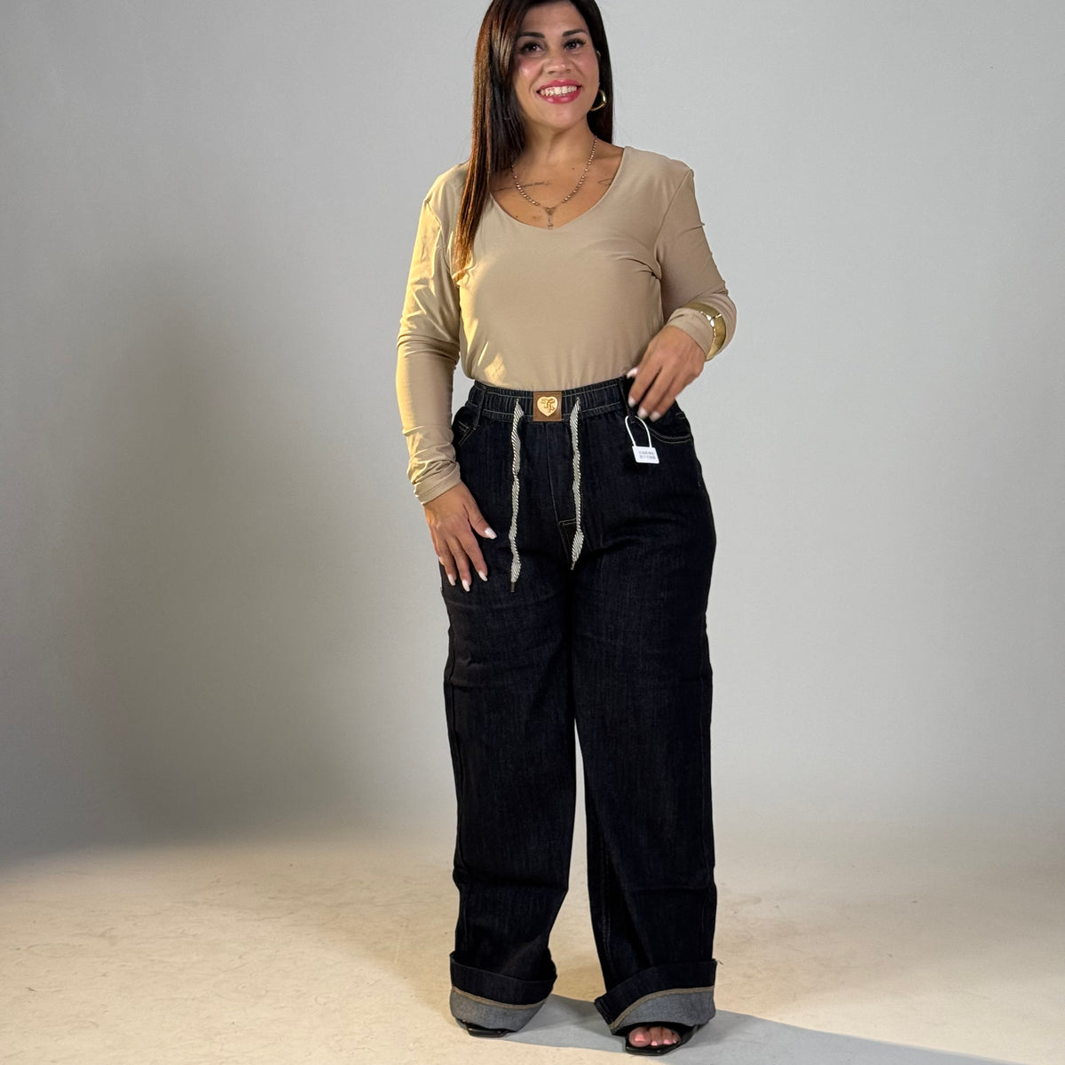 Jeans comfort con elastico e coulisse ✨