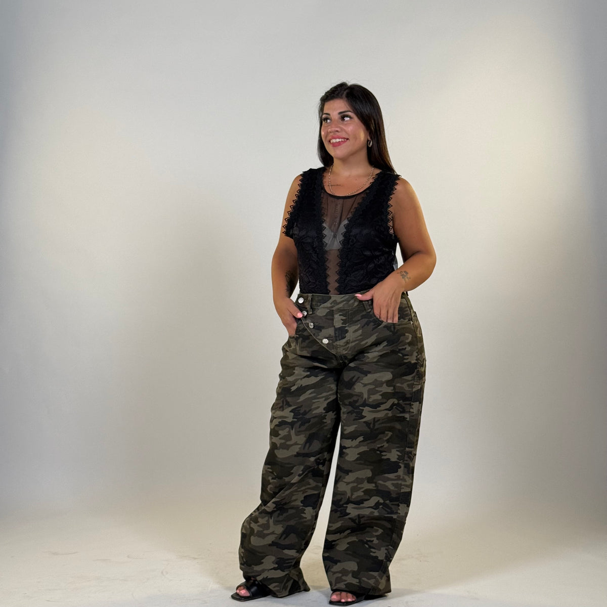 👖 Jeans Military con Chiusura Laterale