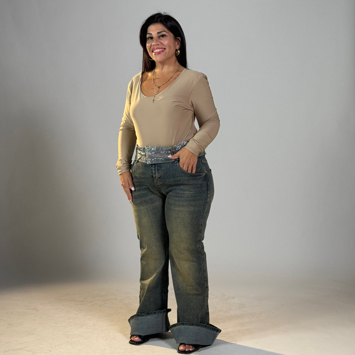Jeans curvy Glam a zampa ✨